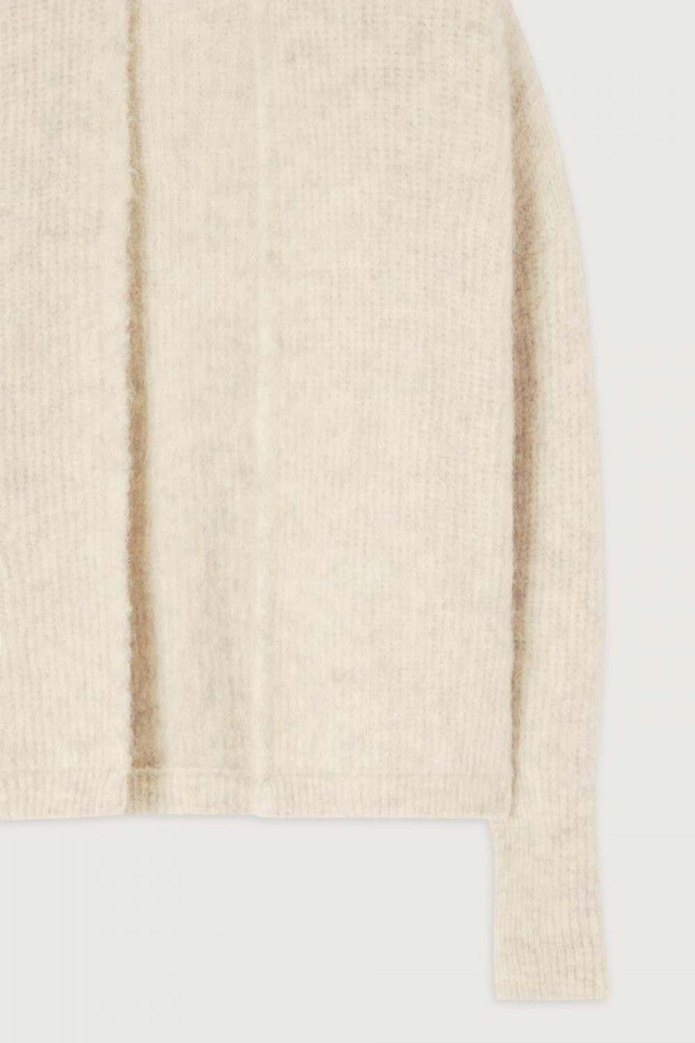 American Vintage-Gilet ML Col Chale Nacre Chine-Kazak & Triko-2-Milagron.com