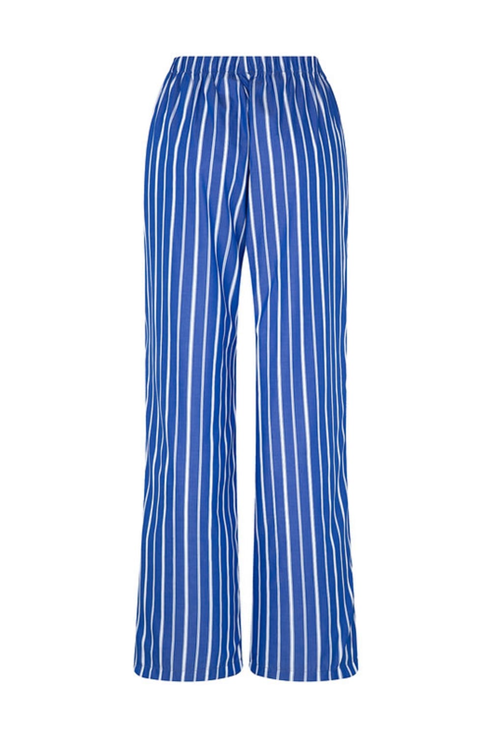 Amour Et Naturel-Beyaz Çizgili Beli Lastikli Bol Pantolon-Pantolon-1-Milagron.com