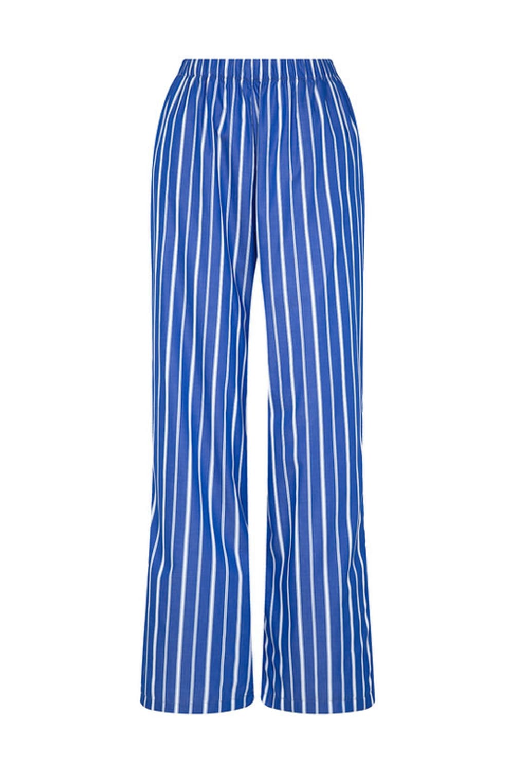 Amour Et Naturel-Beyaz Çizgili Beli Lastikli Bol Pantolon-Pantolon-2-Milagron.com