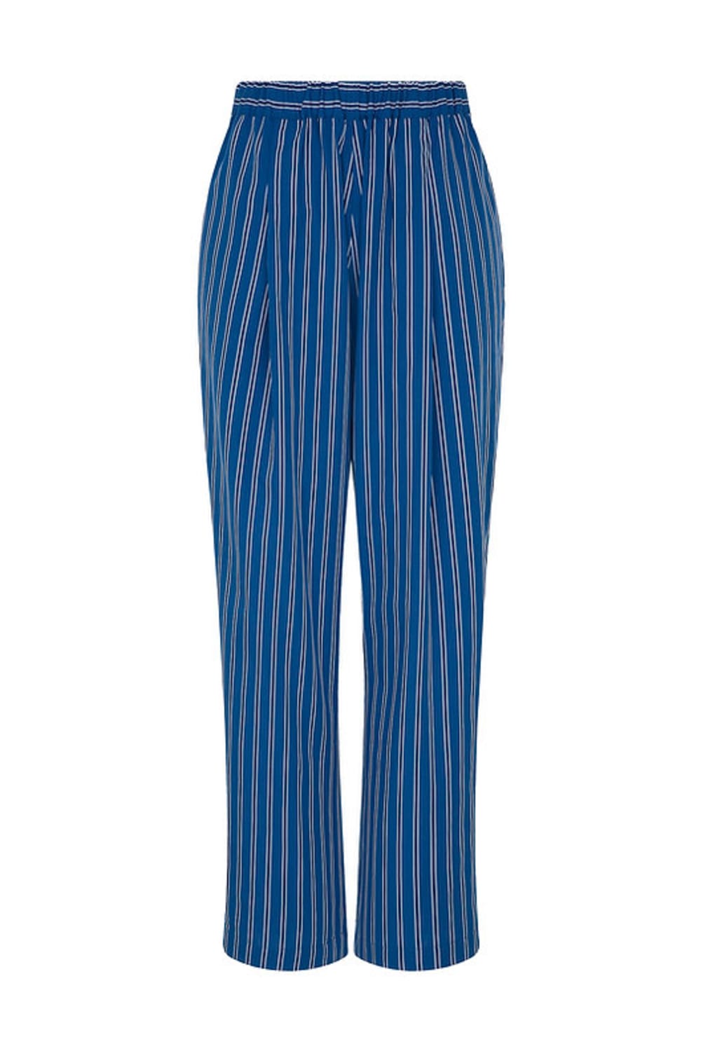 Amour Et Naturel-Lacivert Çizgili Beli Lastikli Bol Pantolon-Pantolon-1-Milagron.com