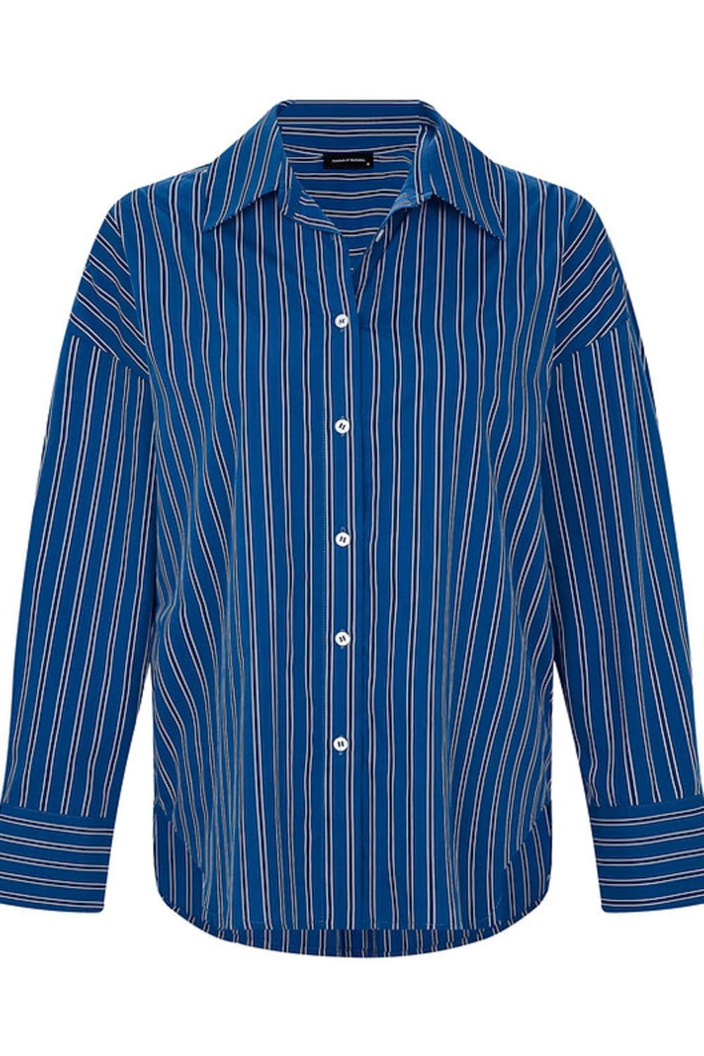 Amour Et Naturel-Lacivert Çizgili Oversize Gömlek-Gömlek-2-Milagron.com