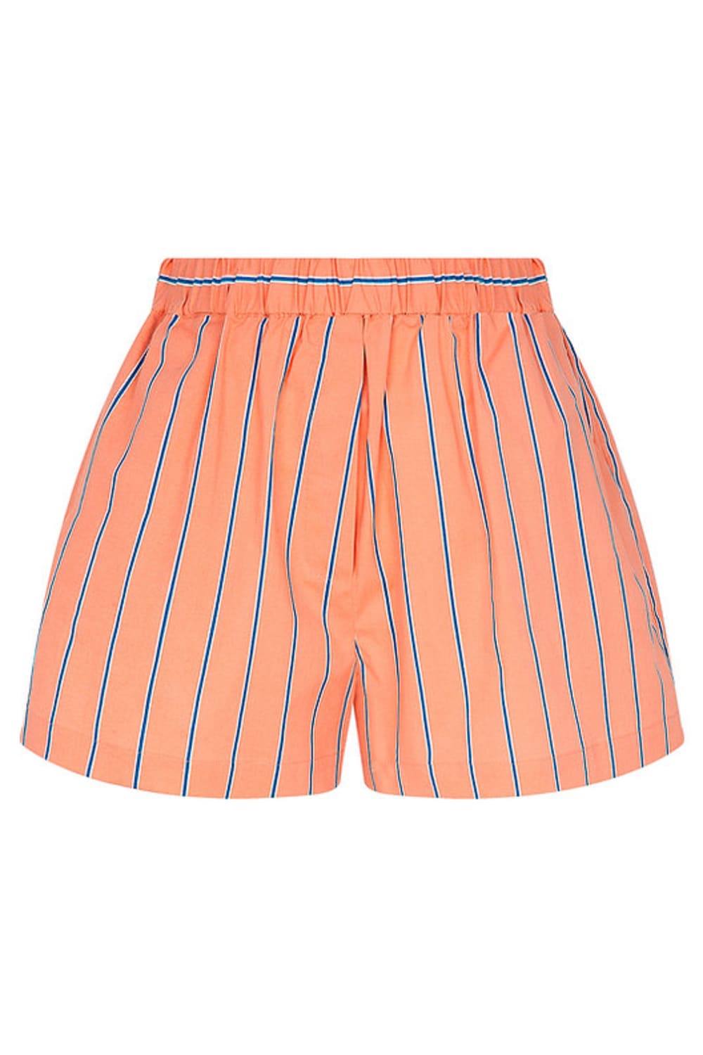 Amour Et Naturel-Mavi Çizgili Beli Lastikli Pembe Şort-Şort-2-Milagron.com