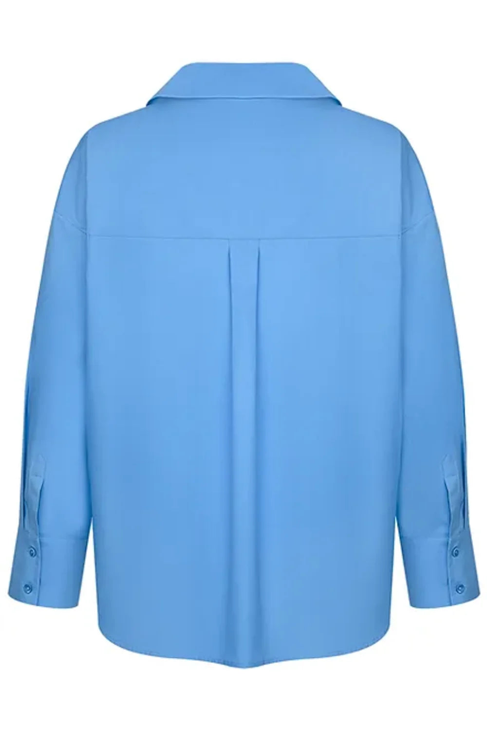 Amour Et Naturel-Nakışlı Oversize Gömlek Mavi-Gömlek-2-Milagron.com