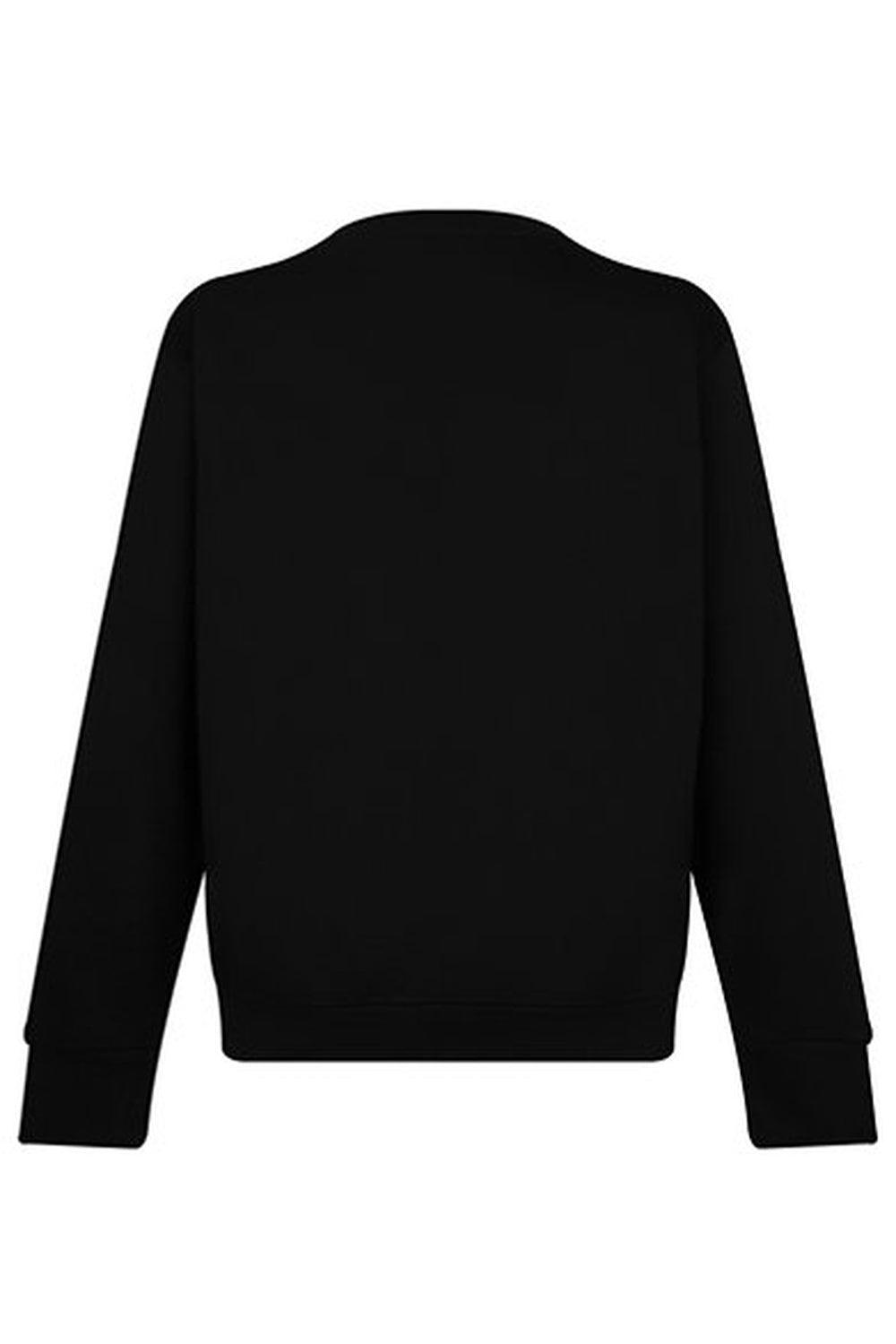 Amour Et Naturel-Oversize Nakışlı Sweatshirt Siyah-Sweatshirts & Hoodies-3-Milagron.com