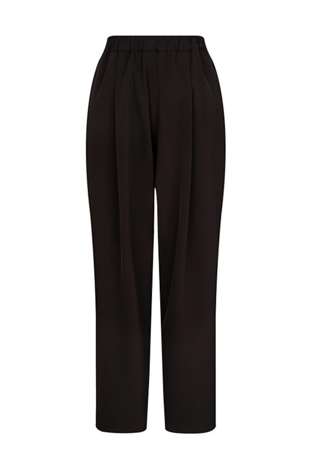 Amour Et Naturel-Tara Teknik Kumaşlı Pantolon Kahverengi-Kumaş Pantolon-1-Milagron.com