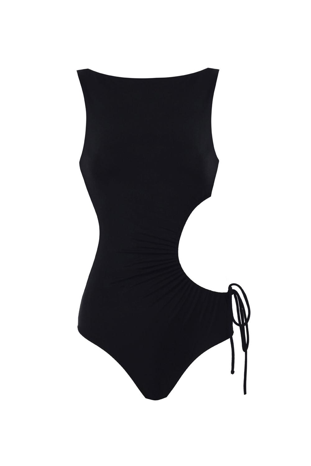 Anais & Margaux-Vivienne Black Cutout Swimsuit-Bikini & Mayo-4-Milagron.com