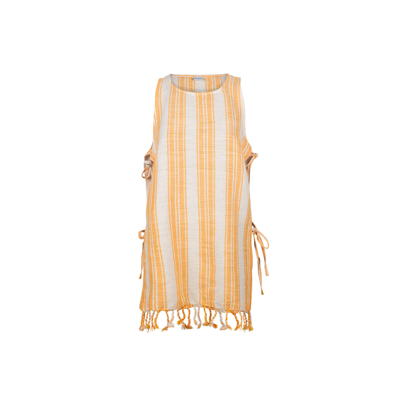 Ani Studio-Ashley Cut Out Detailed Mini Dress Yellow-Kimono-1-Milagron.com