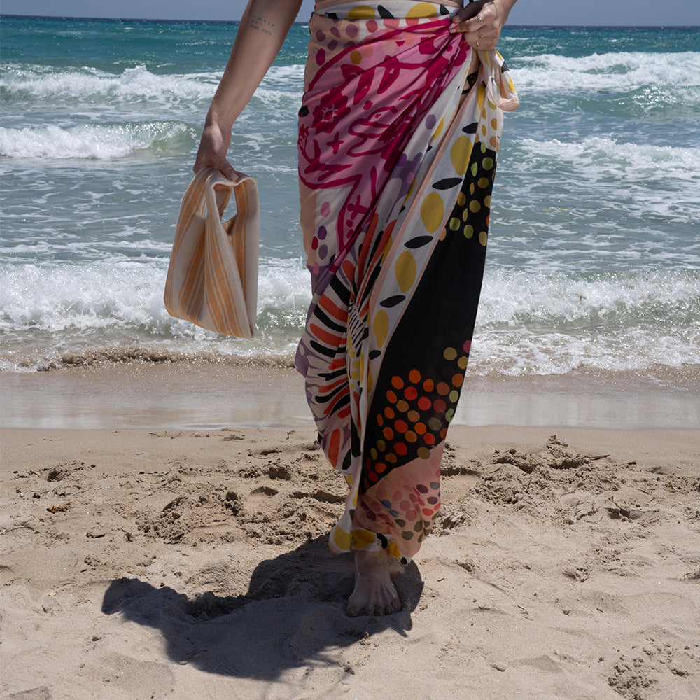 Ani Studio-Juniper Cotton Printed Pareo / Scarve-Pareo & Bandana-2-Milagron.com