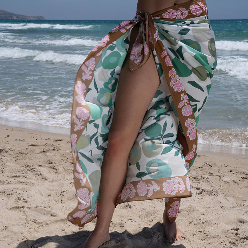 Ani Studio-Opal Cotton Printed Pareo / Scarve-Pareo & Bandana-2-Milagron.com