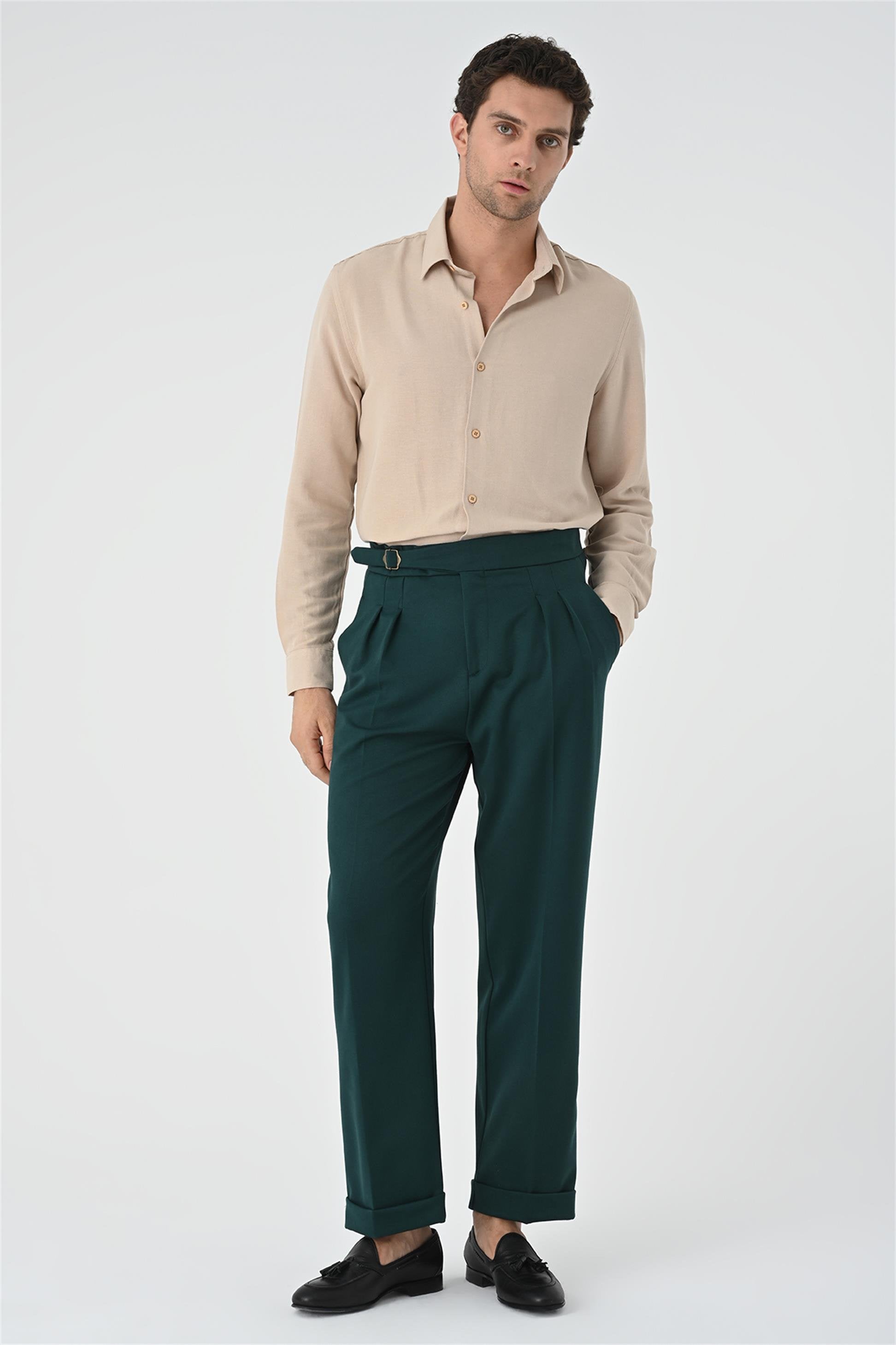 Antioch-Antioch Açık Bej Uzun Kollu Erkek Gömlek-Gömlek-1-Milagron.com