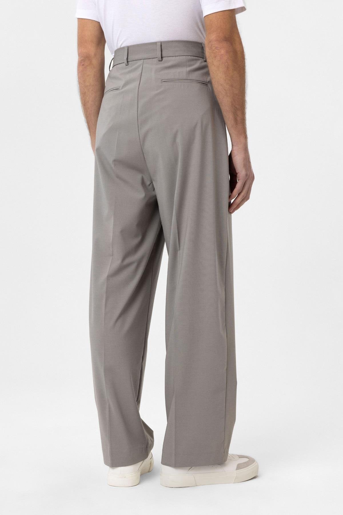 Antioch-Açık Gri Baggy Yüksek Bel Erkek Kumaş Pantolon-Kumaş Pantolon-5-Milagron.com