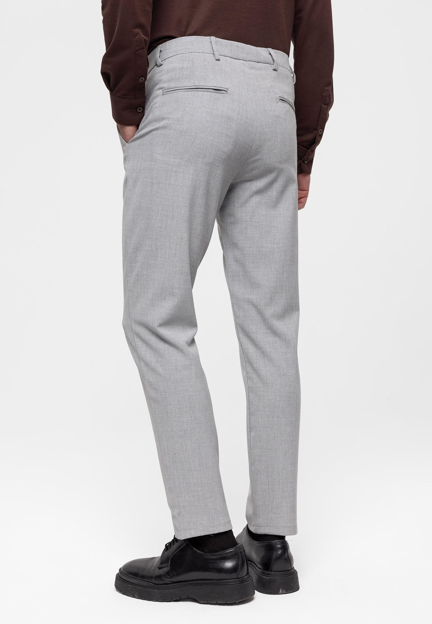 Antioch-Açık Gri Erkek Slim Fit Kumaş Pantolon-Kumaş Pantolon-5-Milagron.com