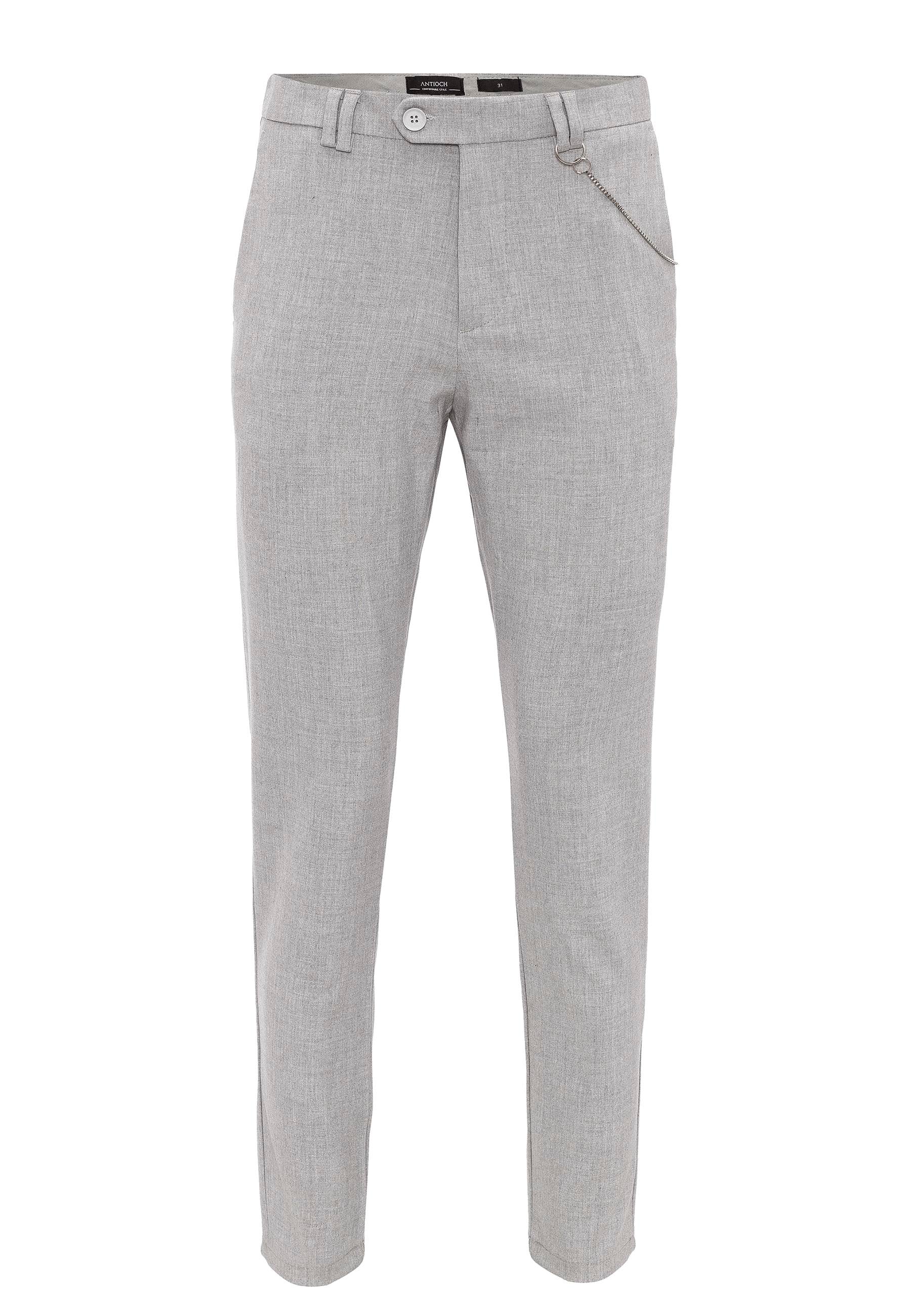 Antioch-Açık Gri Erkek Slim Fit Kumaş Pantolon-Kumaş Pantolon-6-Milagron.com