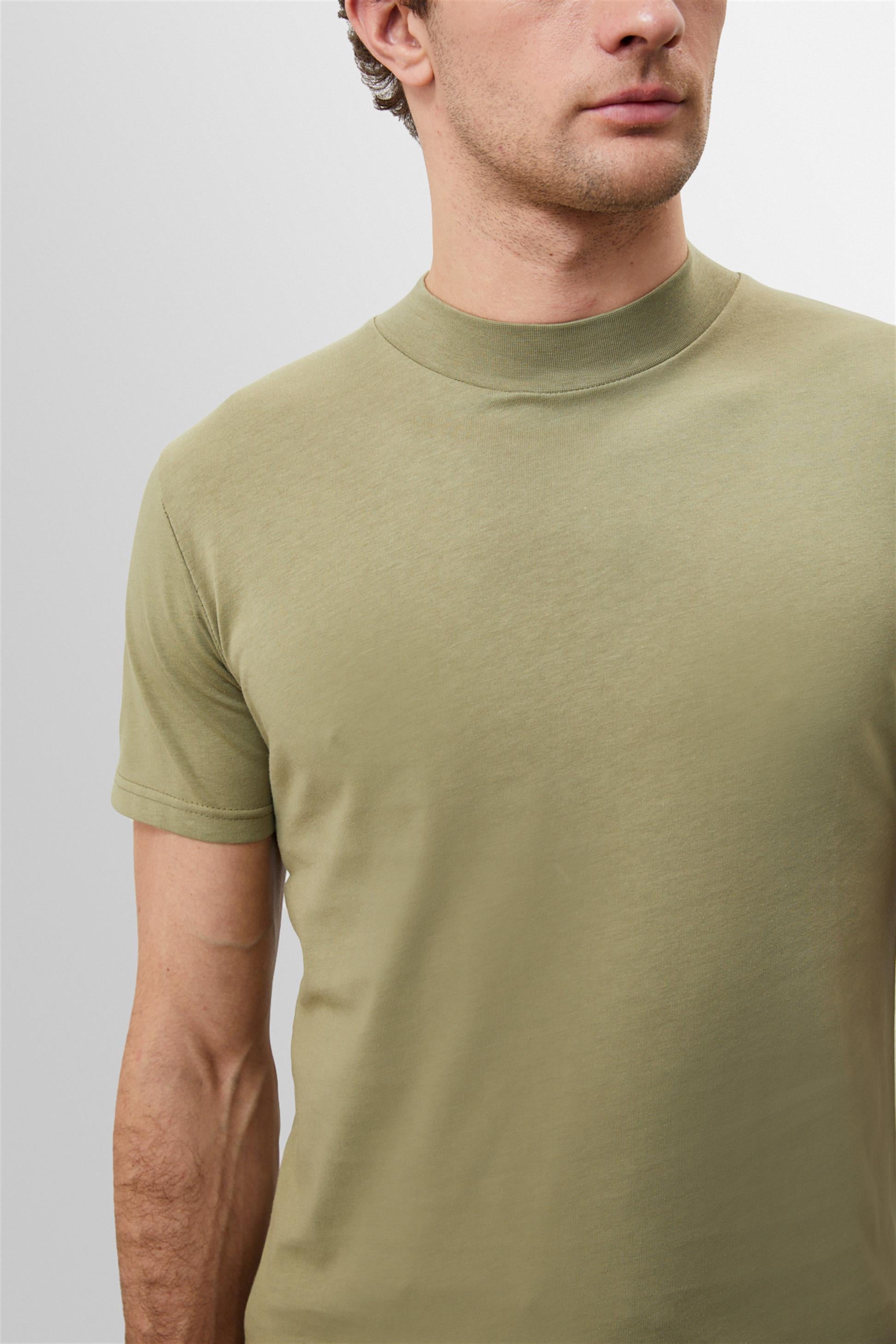 Antioch-Açık Haki Slim Fit Basic T Shirt-T-Shirts-4-Milagron.com