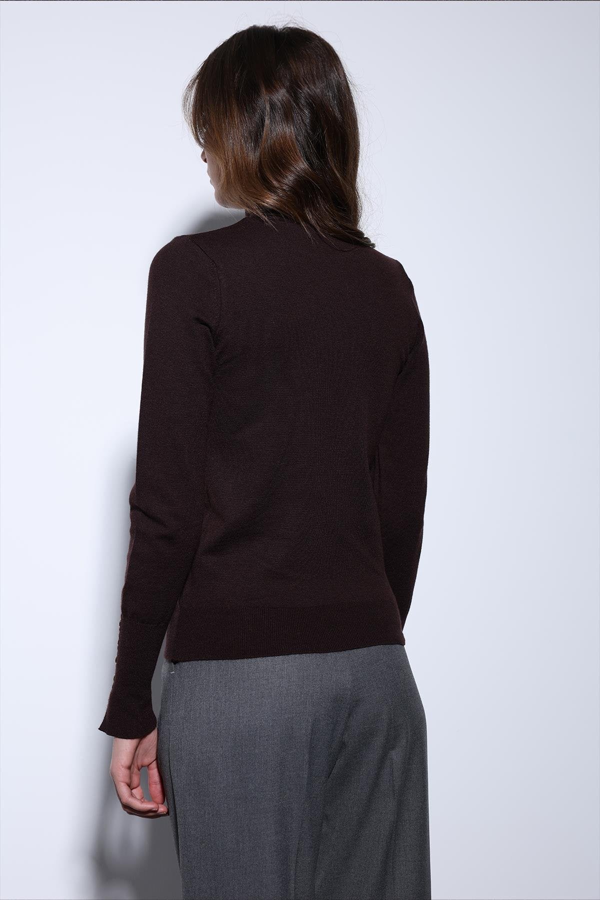 Antioch-Antioch Açık Kahve Dik Yaka Triko Kazak-Kazak-5-Milagron.com