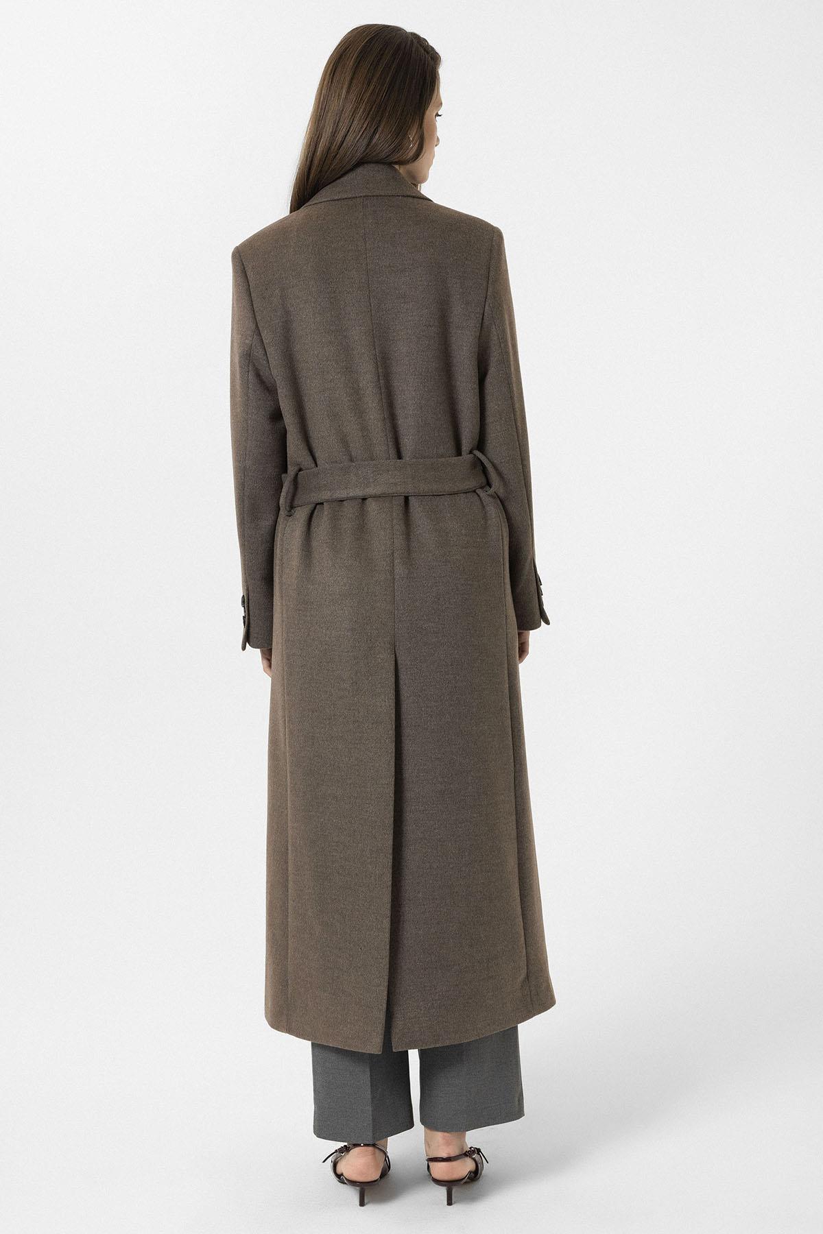 Antioch-Açık Kahve Kadın Kuşaklı Kruvaze Kaban-Kaban-5-Milagron.com