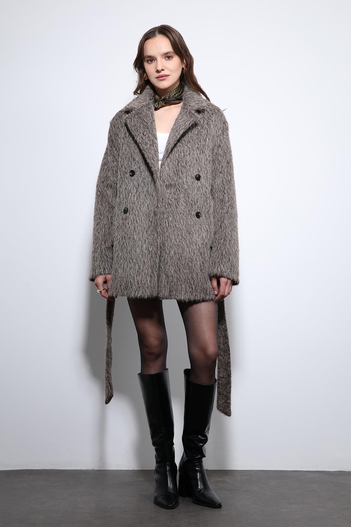 Antioch-Açık Kahve Kısa Suni Kürklü Kaban-Kaban-3-Milagron.com