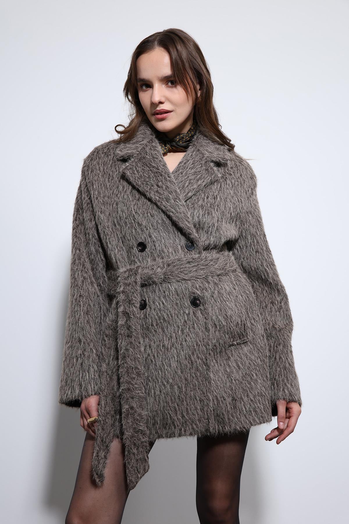 Antioch-Açık Kahve Kısa Suni Kürklü Kaban-Kaban-6-Milagron.com