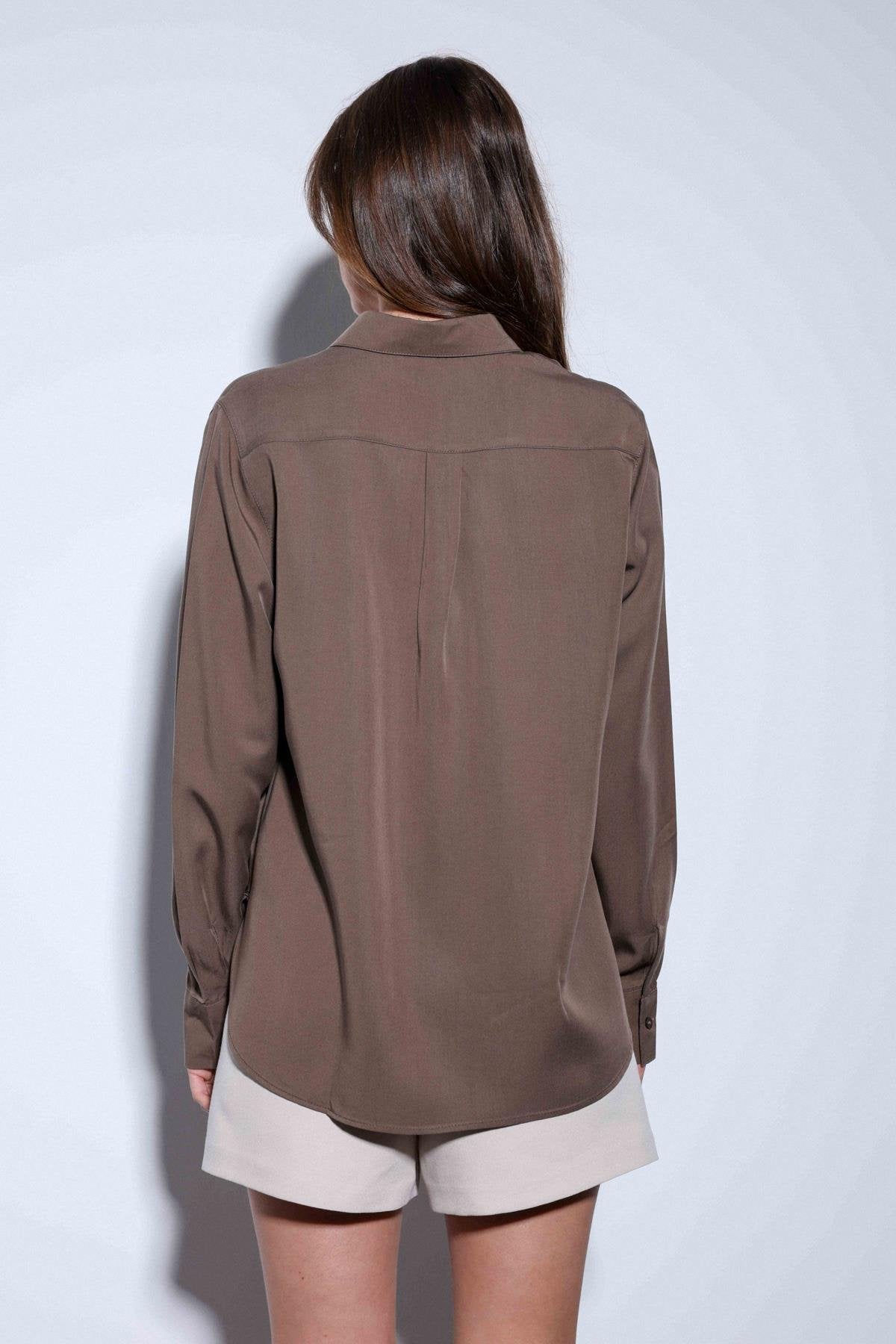Antioch-Antioch Açık Kahve Tensel Kadın Gömlek-Gömlek-8-Milagron.com