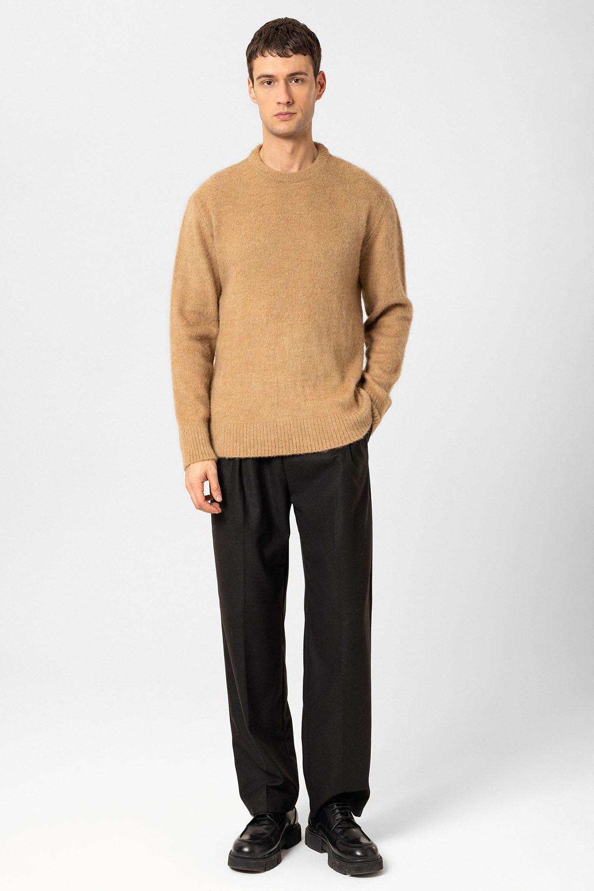 Antioch-Açık Kahve Yumuşak Dokulu Erkek Kazak-Kazak & Triko-2-Milagron.com