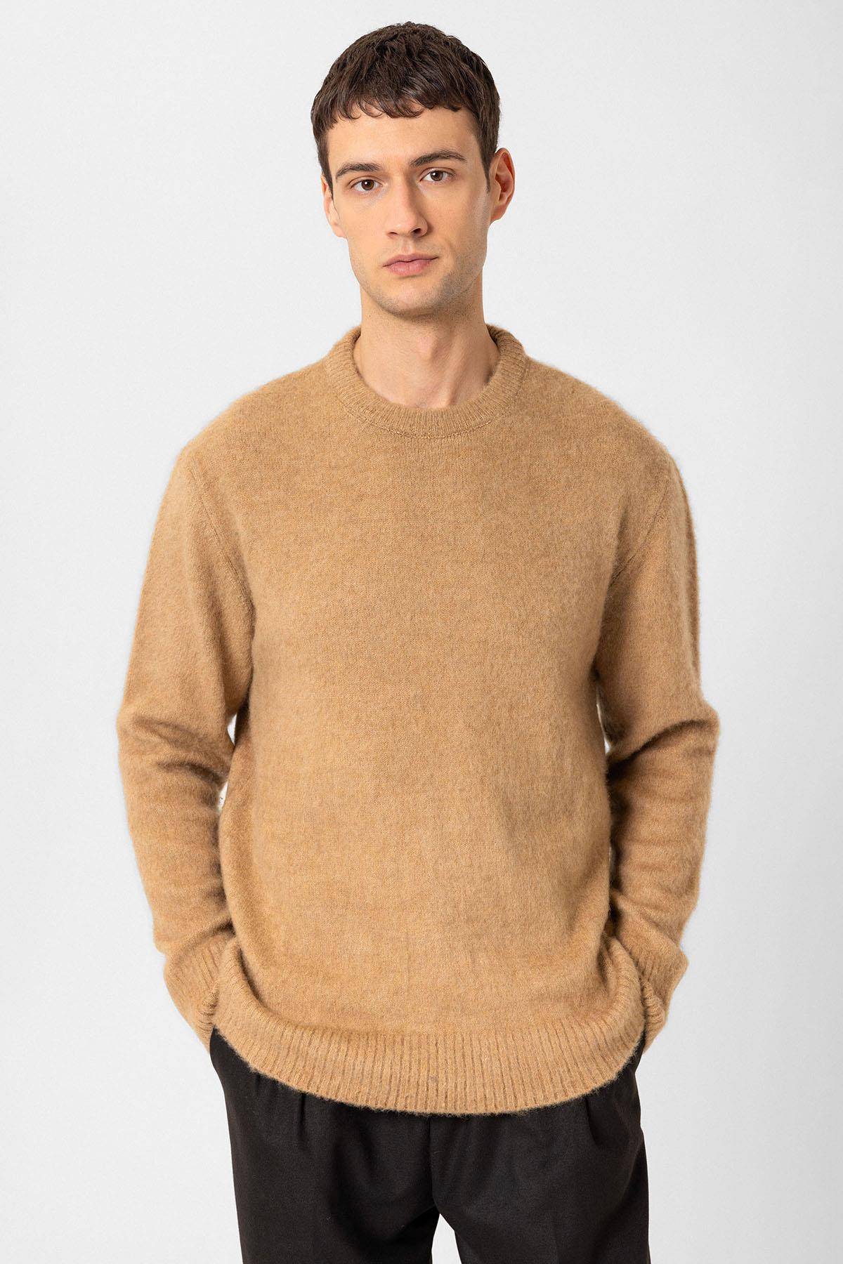 Antioch-Açık Kahve Yumuşak Dokulu Erkek Kazak-Kazak & Triko-3-Milagron.com