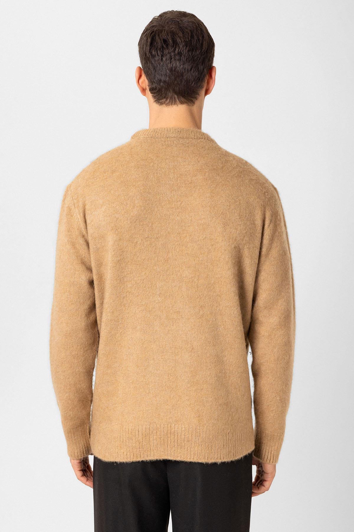 Antioch-Açık Kahve Yumuşak Dokulu Erkek Kazak-Kazak & Triko-5-Milagron.com