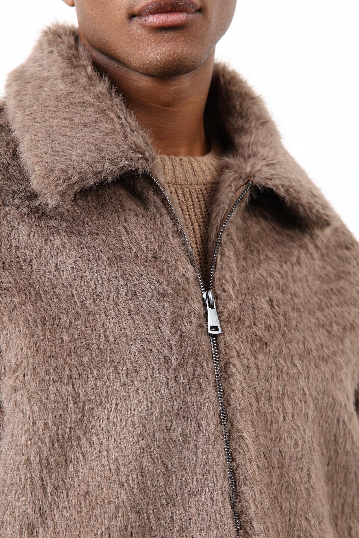 Antioch-Açık Kahve Yumuşak Dokulu Erkek Mont-Mont-7-Milagron.com