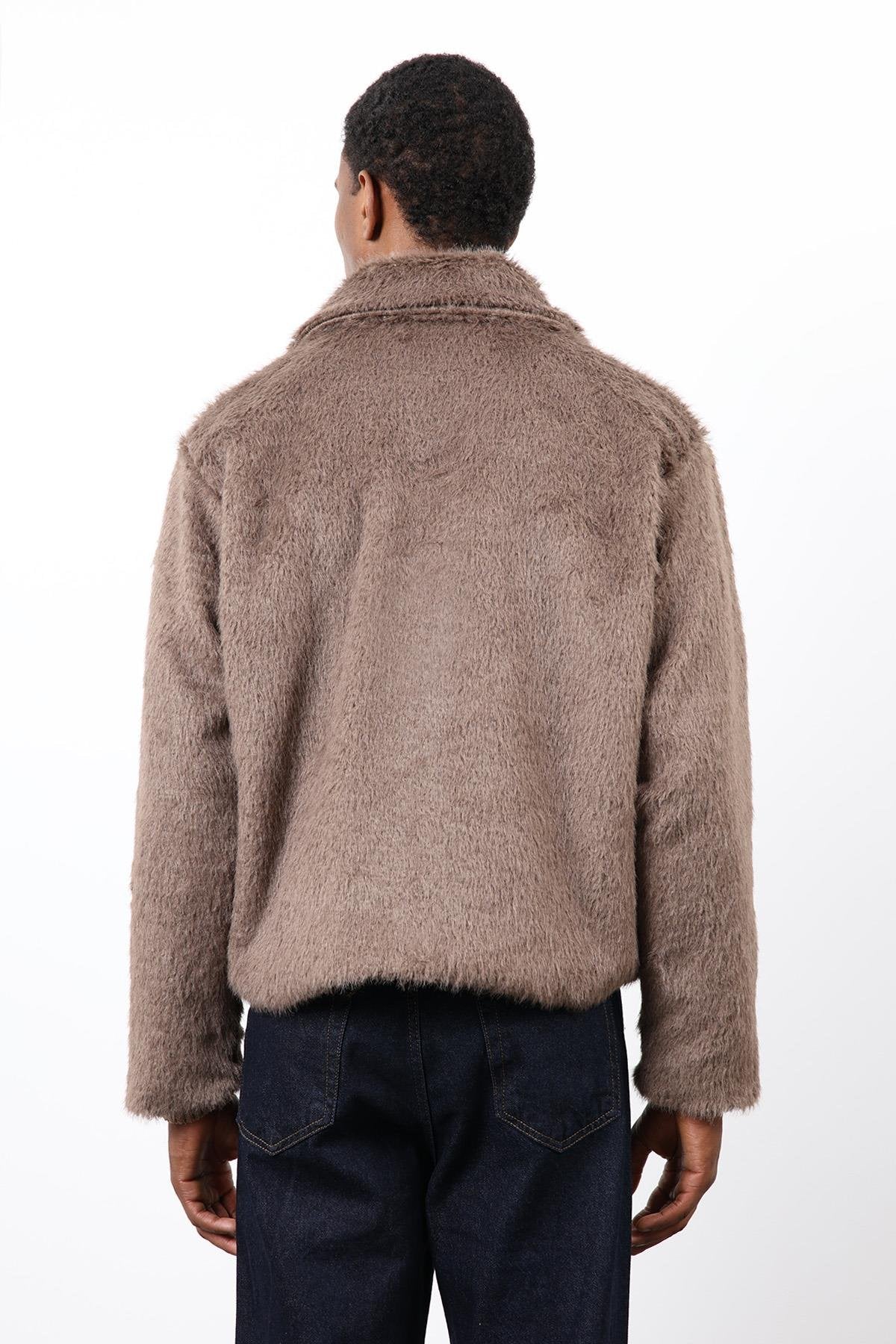 Antioch-Açık Kahve Yumuşak Dokulu Erkek Mont-Mont-8-Milagron.com