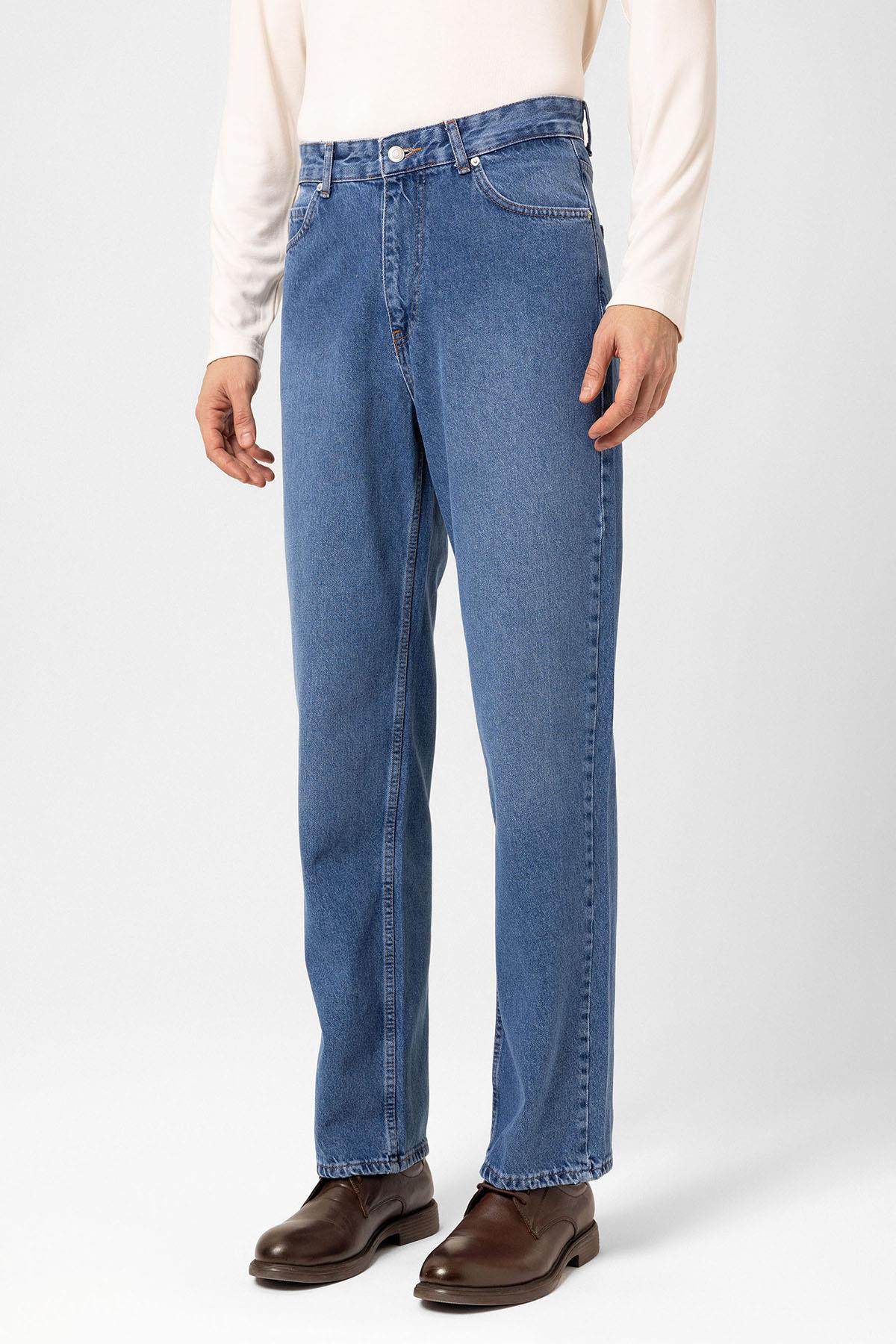 Antioch-Açık Mavi Yüksek Bel Regular Fit Erkek Kot Pantolon-Kot Pantolon-2-Milagron.com