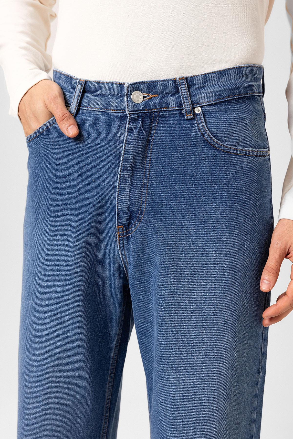 Antioch-Açık Mavi Yüksek Bel Regular Fit Erkek Kot Pantolon-Kot Pantolon-5-Milagron.com