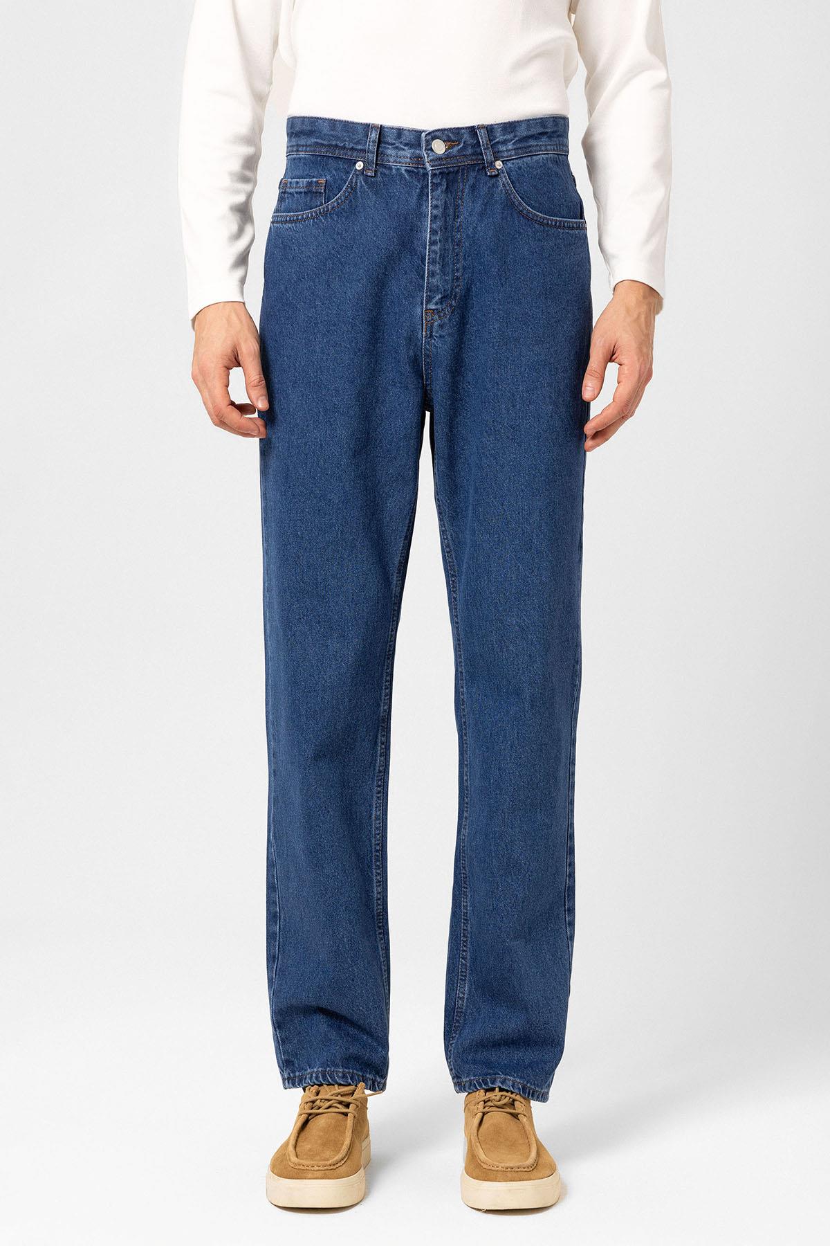 Antioch-Açık Mavi Yüksek Bel Relaxed Fit Erkek Kot Pantolon-Kot Pantolon-1-Milagron.com