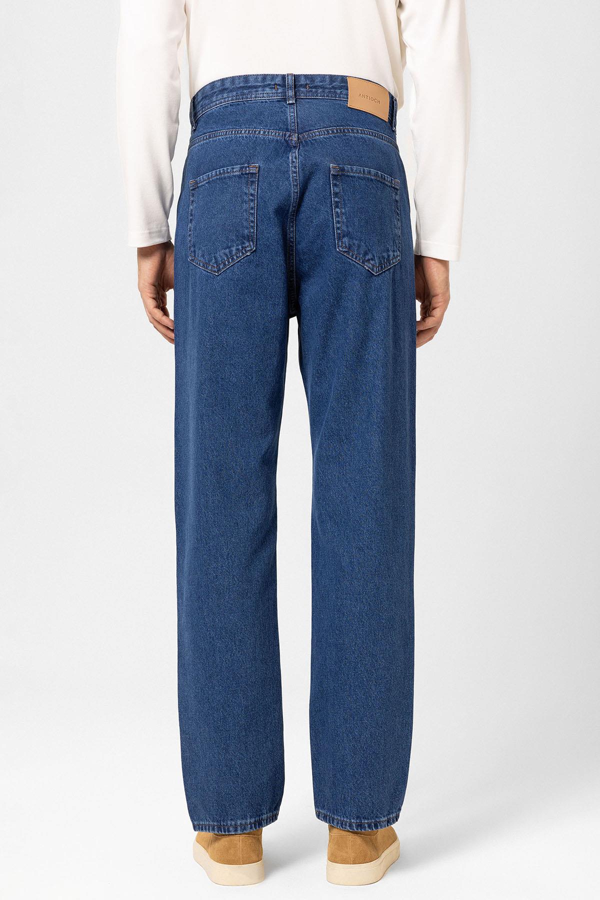 Antioch-Açık Mavi Yüksek Bel Relaxed Fit Erkek Kot Pantolon-Kot Pantolon-6-Milagron.com