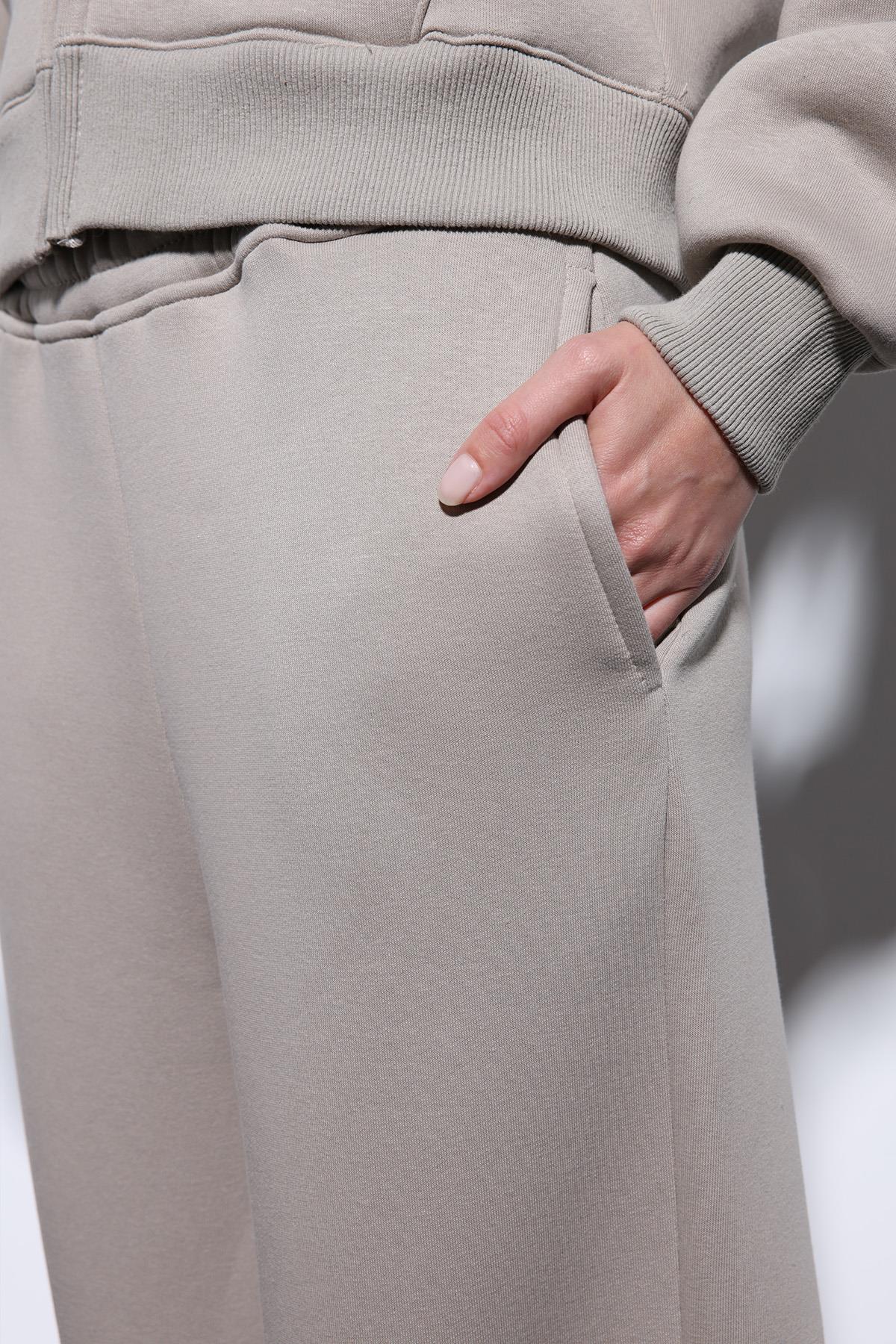 Antioch-Açık Vizon Basic Ayarlanabilir Paça Kadın Eşofman Altı-Eşofman-5-Milagron.com