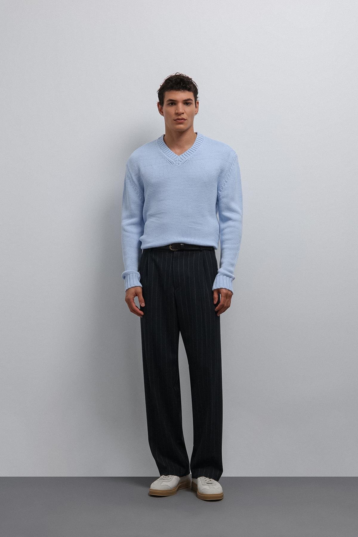 Antioch-Antioch Bebe Mavi Dokulu V Yaka Erkek Kazak-Kazak-2-Milagron.com