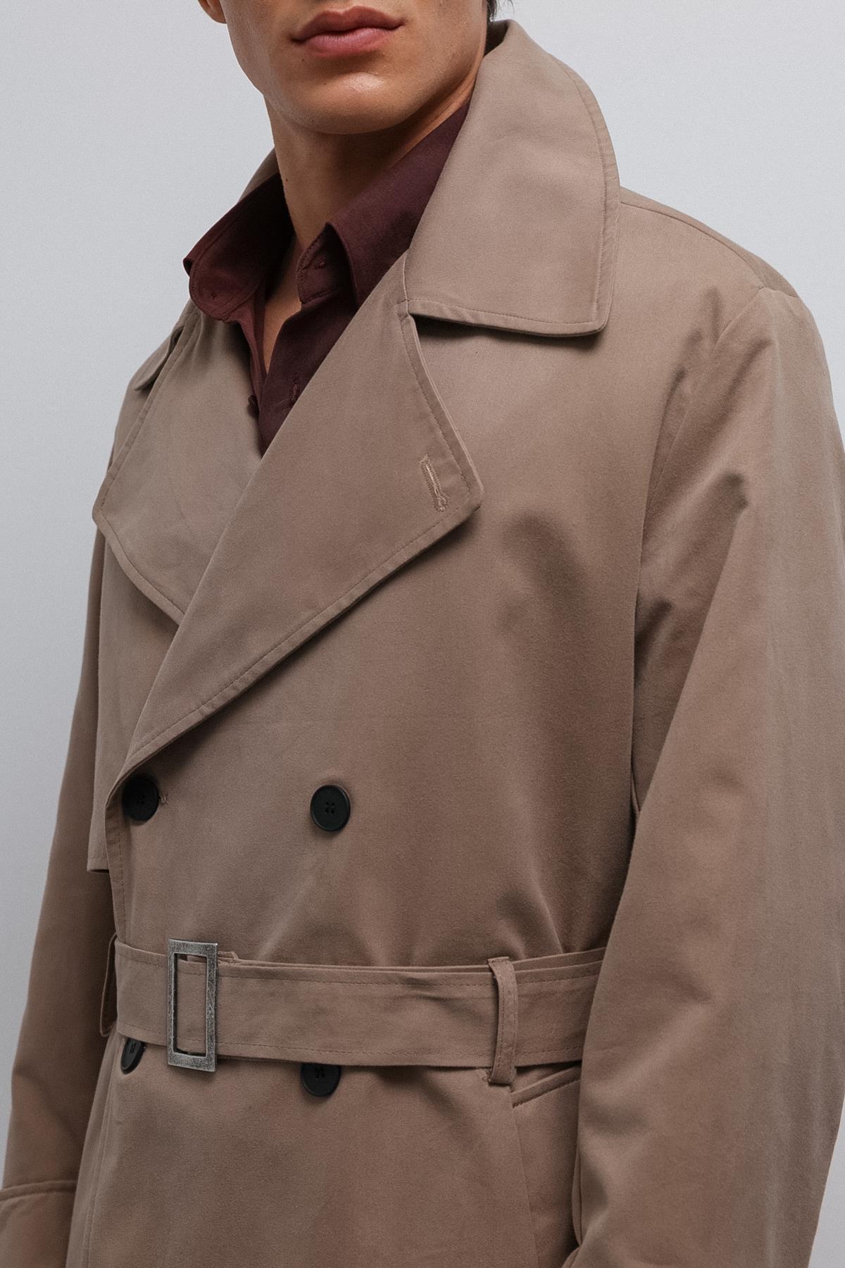 Antioch-Antioch Bej Relax Fit Erkek Trençkot-Trençkot-5-Milagron.com