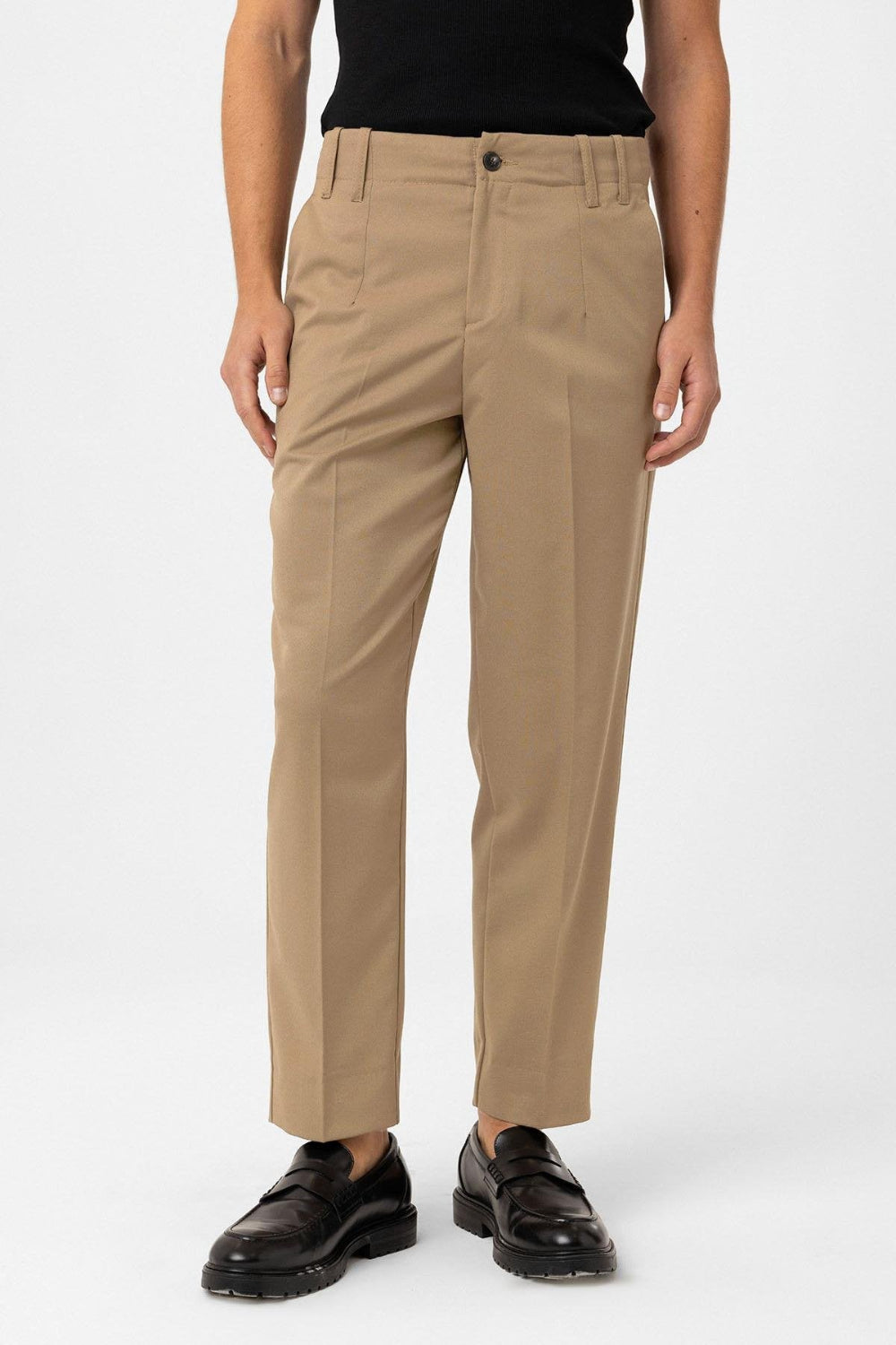 Antioch-Antioch Bej Yüksek Bel Straight Fit Erkek Pantolon-Kumaş Pantolon-1-Milagron.com