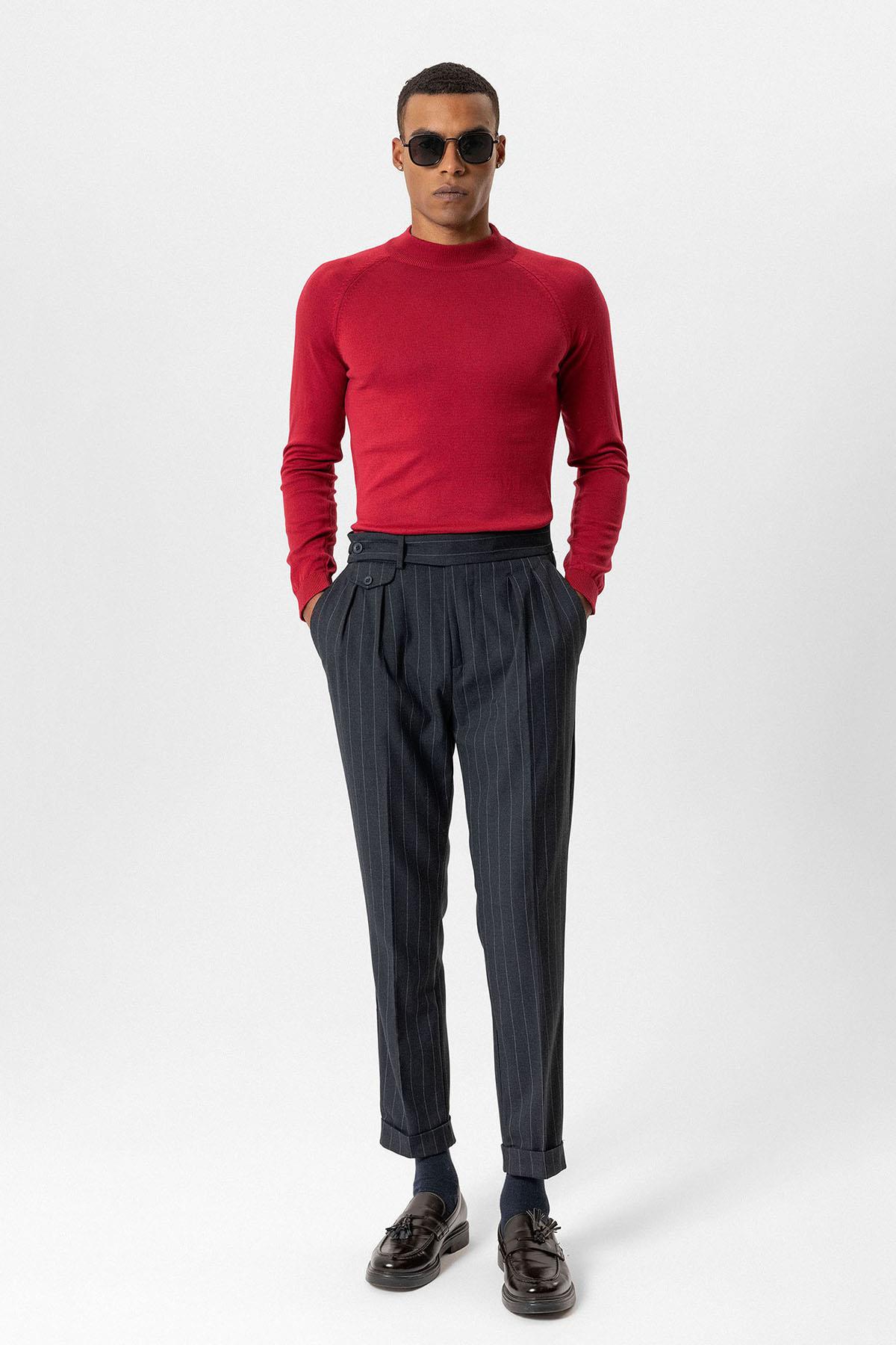 Antioch-Antioch Bordo Yarım Boğazlı Erkek Triko-Kazak-2-Milagron.com