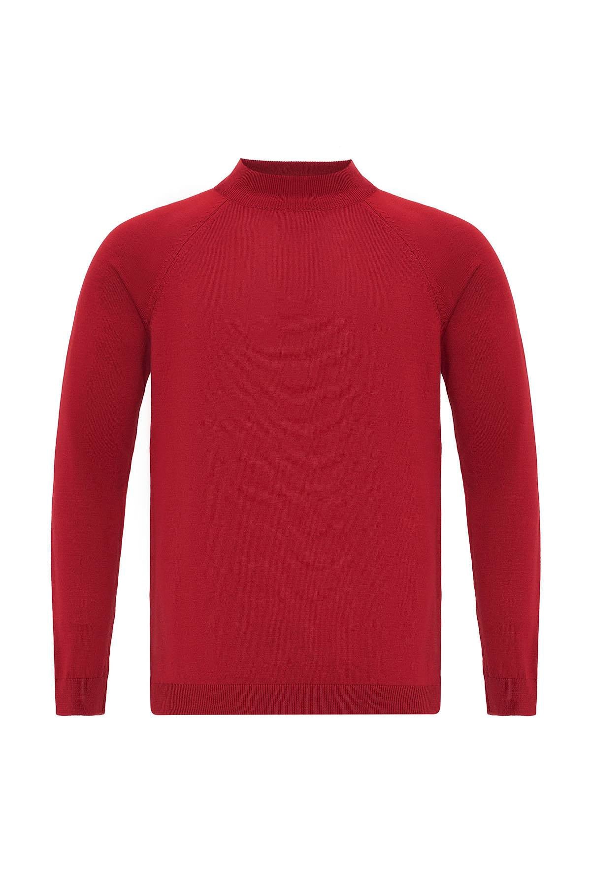 Antioch-Antioch Bordo Yarım Boğazlı Erkek Triko-Kazak-6-Milagron.com