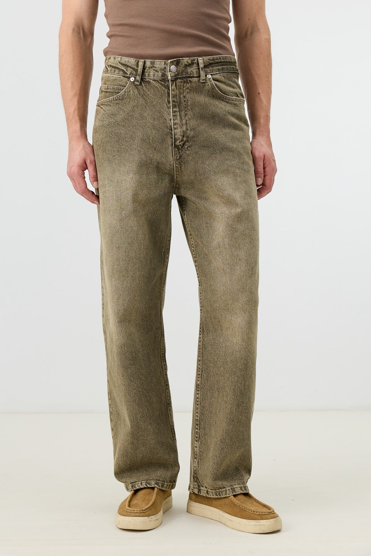 Antioch Haki Relax Fit Erkek Jean