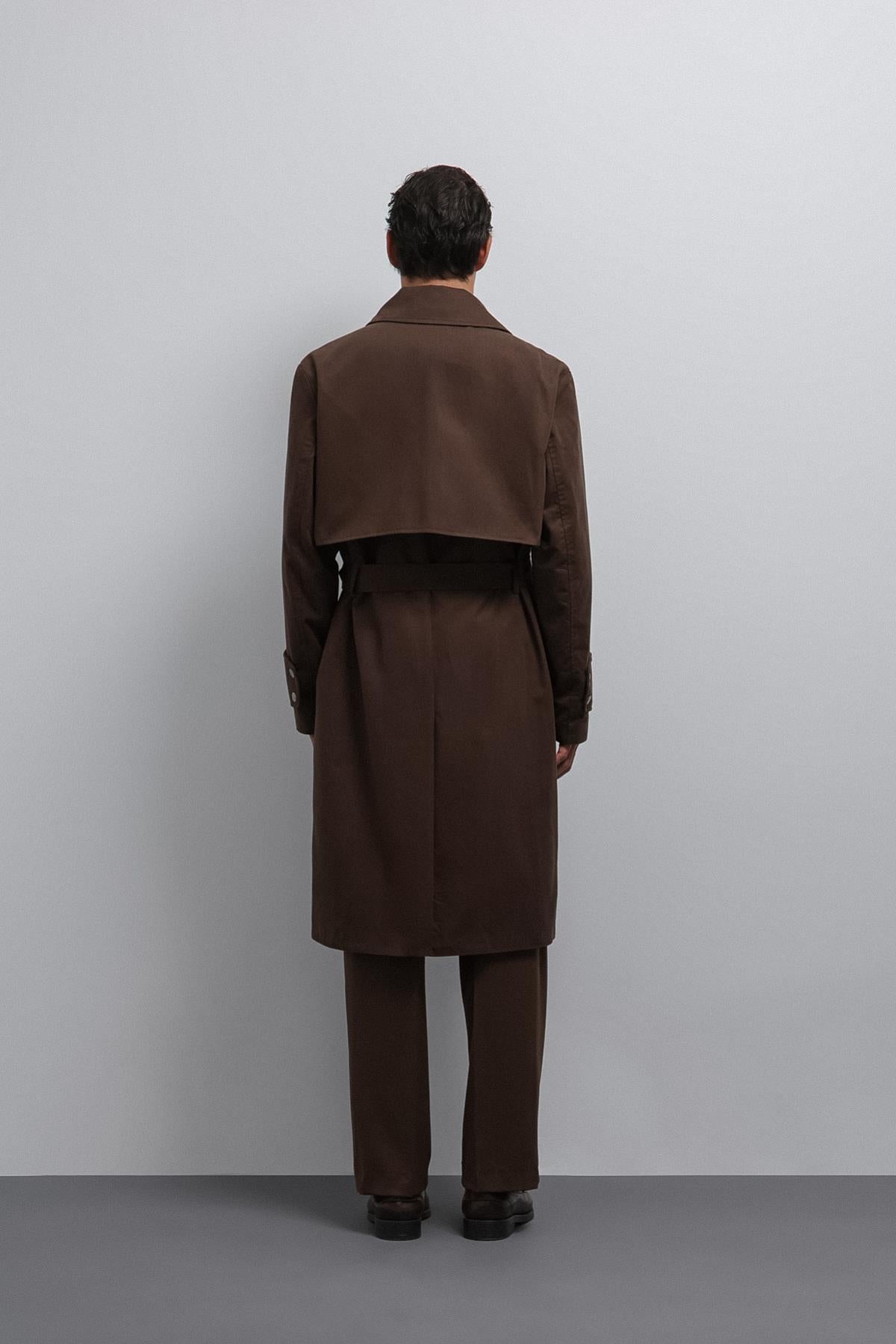 Antioch-Antioch Kahve Relax Fit Erkek Trençkot-Trençkot-5-Milagron.com