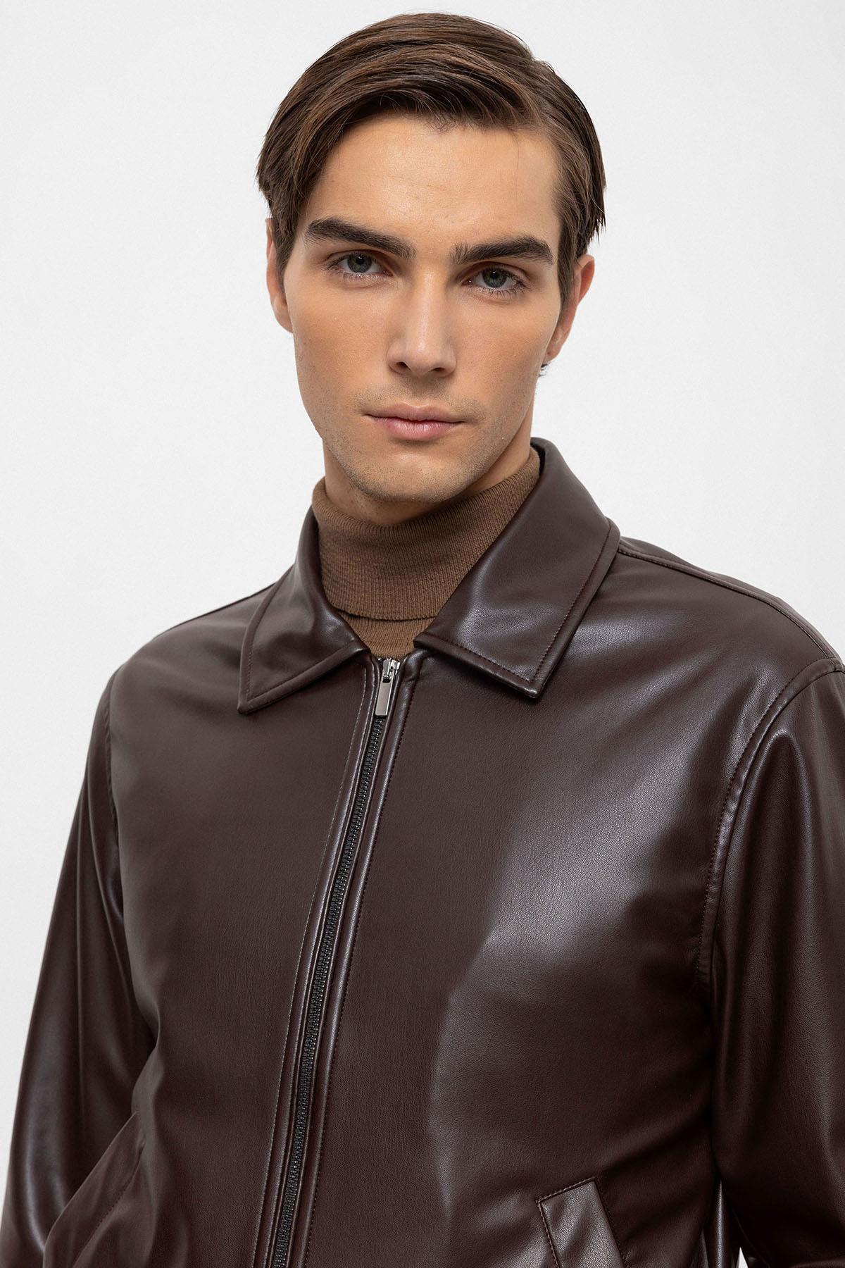 Antioch-Antioch Kahve Suni Deri Erkek Mont-Mont-5-Milagron.com