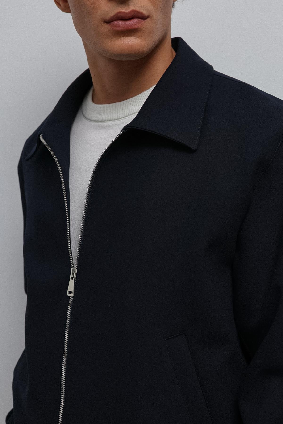 Antioch-Antioch Lacivert Fermuarlı Mevsimlik Erkek Mont-Mont-4-Milagron.com