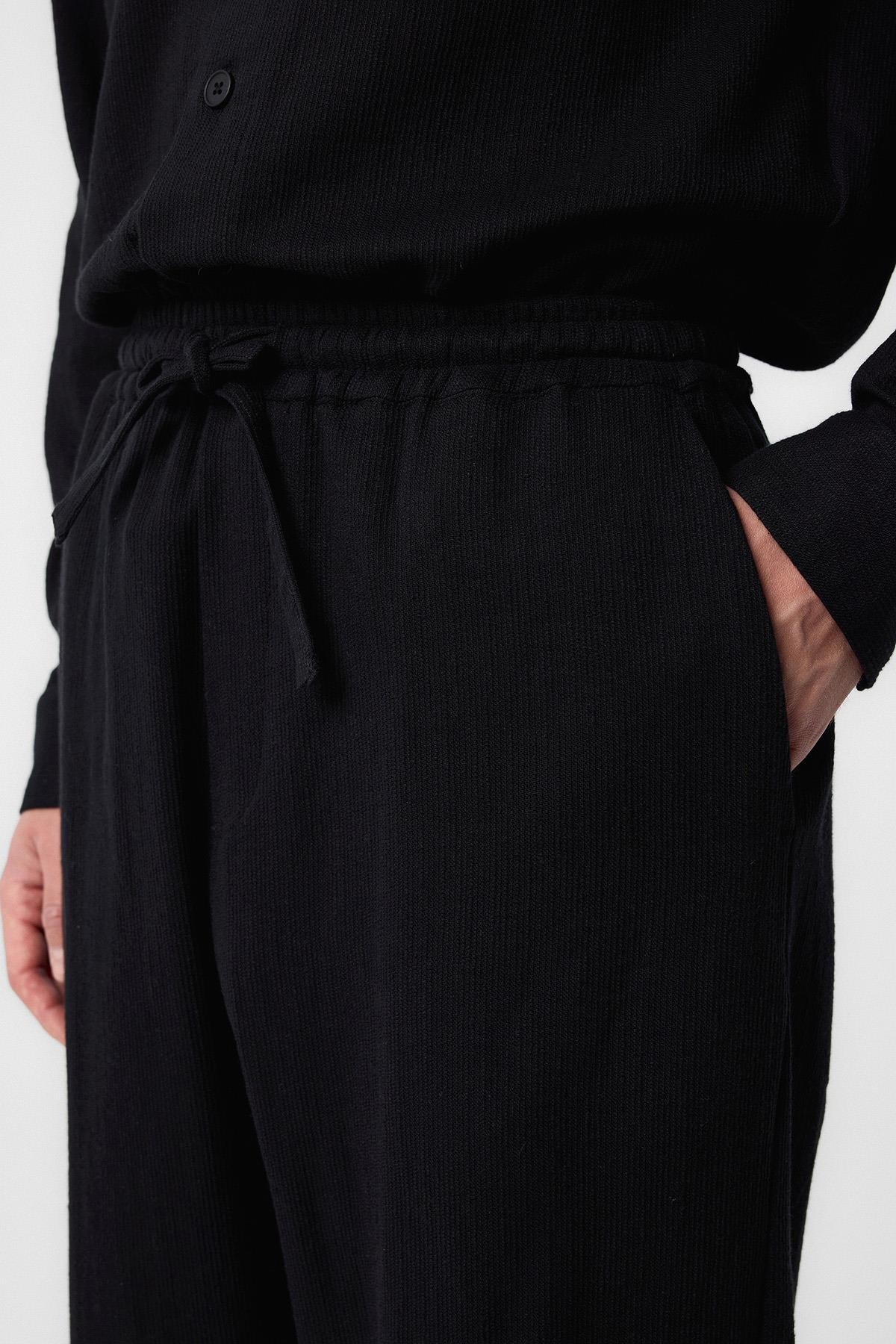 Antioch-Antioch Siyah Dokulu Erkek Pantolon-Kumaş Pantolon-4-Milagron.com