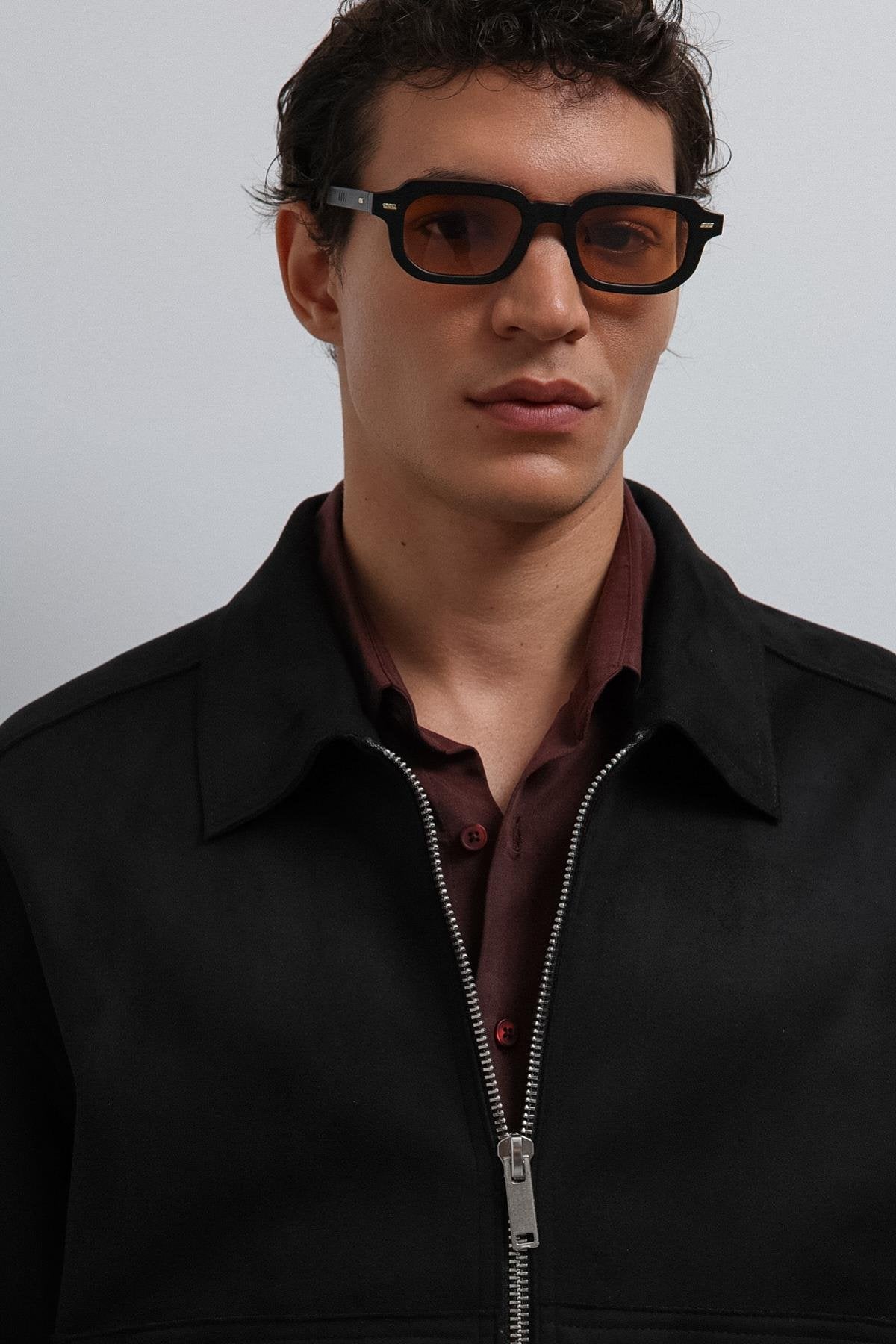 Antioch-Antioch Siyah Fermuarlı Suni Süet Erkek Mont-Mont-6-Milagron.com