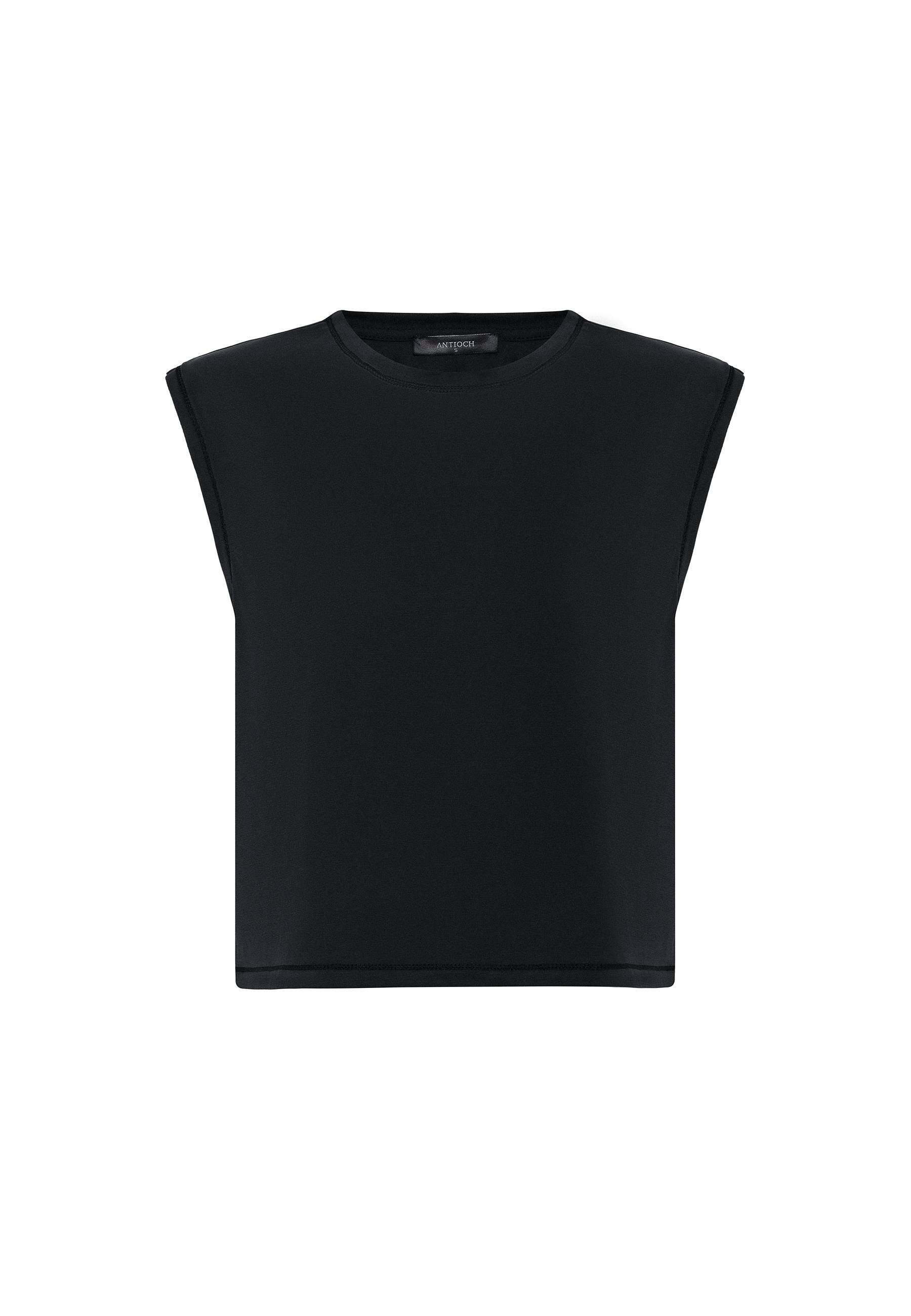 Antioch Siyah Modal Kumaş Kadın T-Shirt