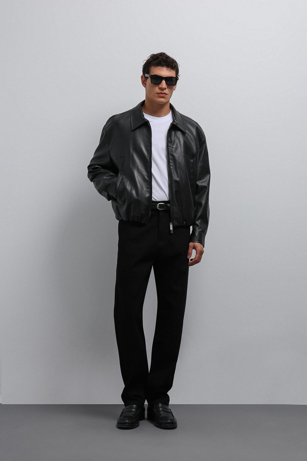 Antioch-Antioch Siyah Suni Deri Bomber Erkek Mont-Mont-3-Milagron.com