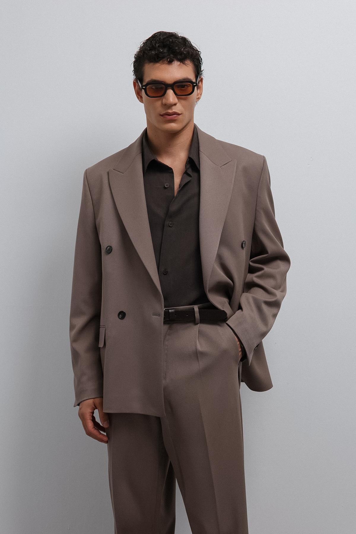 Antioch-Antioch Vizon Relax Fit Kruvaze Erkek Blazer Ceket-Blazer Ceket-1-Milagron.com