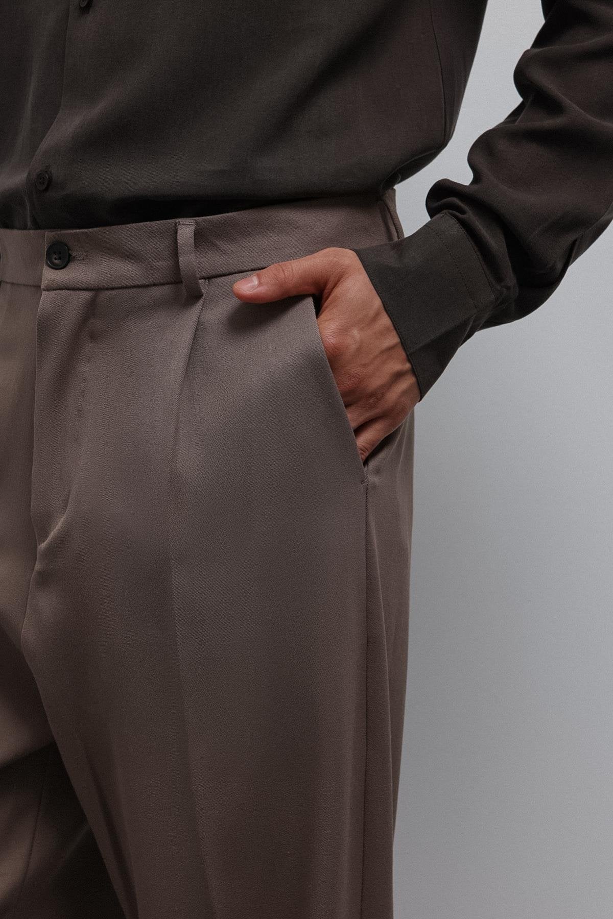 Antioch-Antioch Vizon Relax Fit Pilili Erkek Pantolon-Kumaş Pantolon-4-Milagron.com