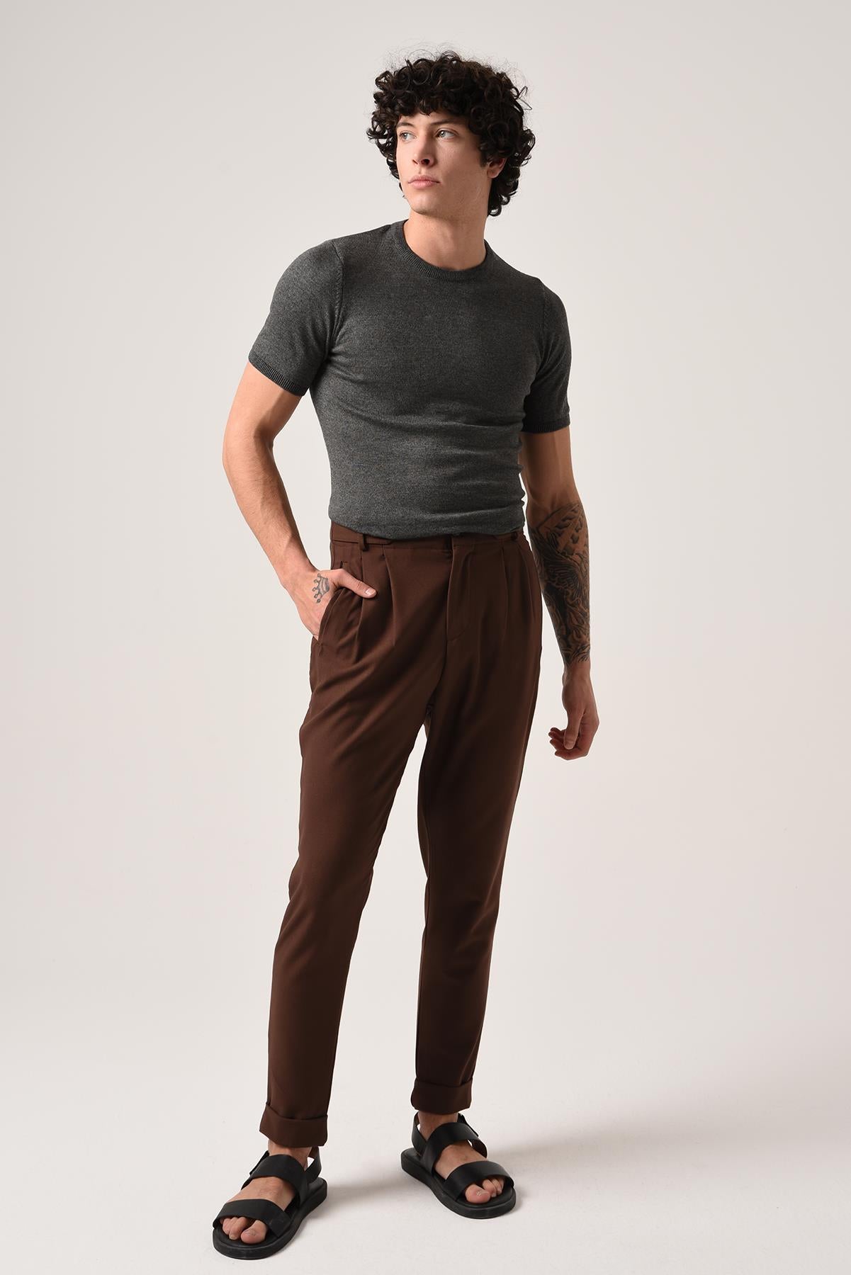 Antioch-Antrasit Bisiklet Yaka Triko T Shirt-T-Shirts-2-Milagron.com