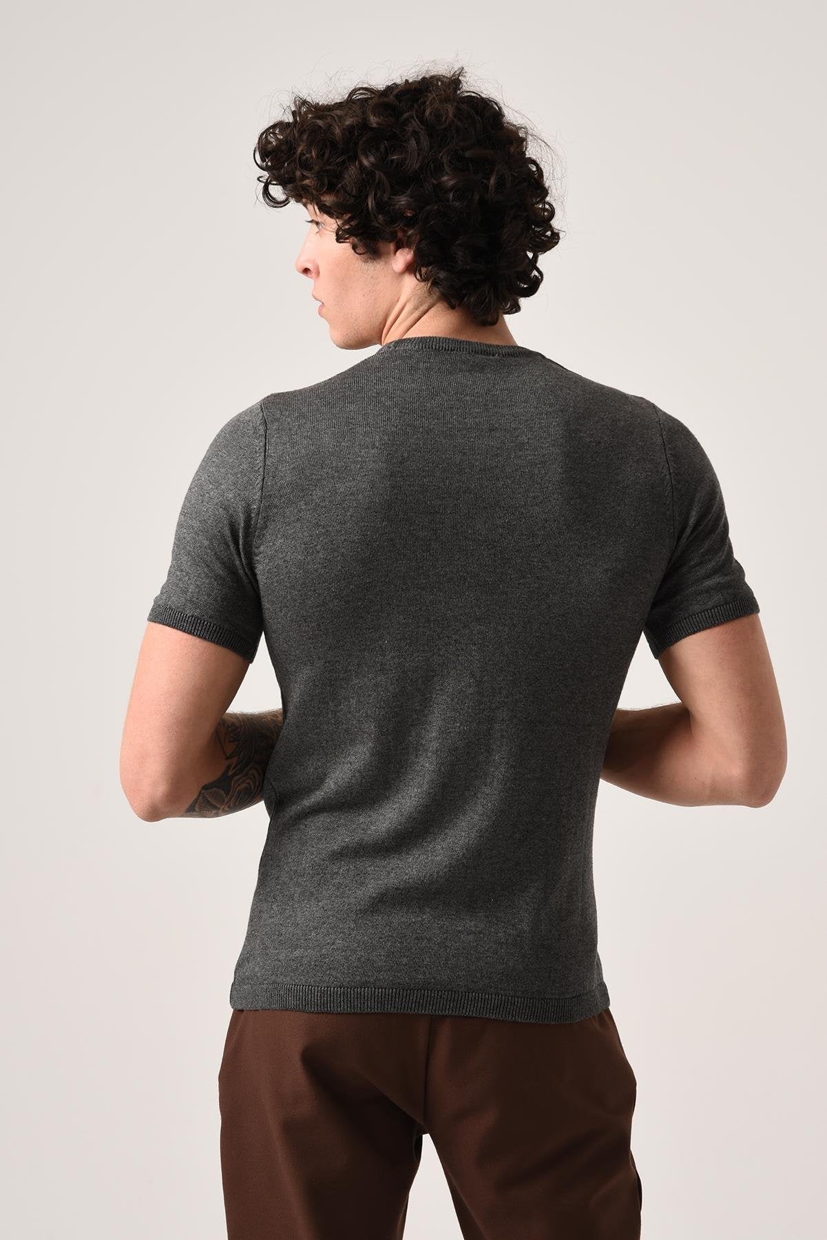 Antioch-Antrasit Bisiklet Yaka Triko T Shirt-T-Shirts-5-Milagron.com